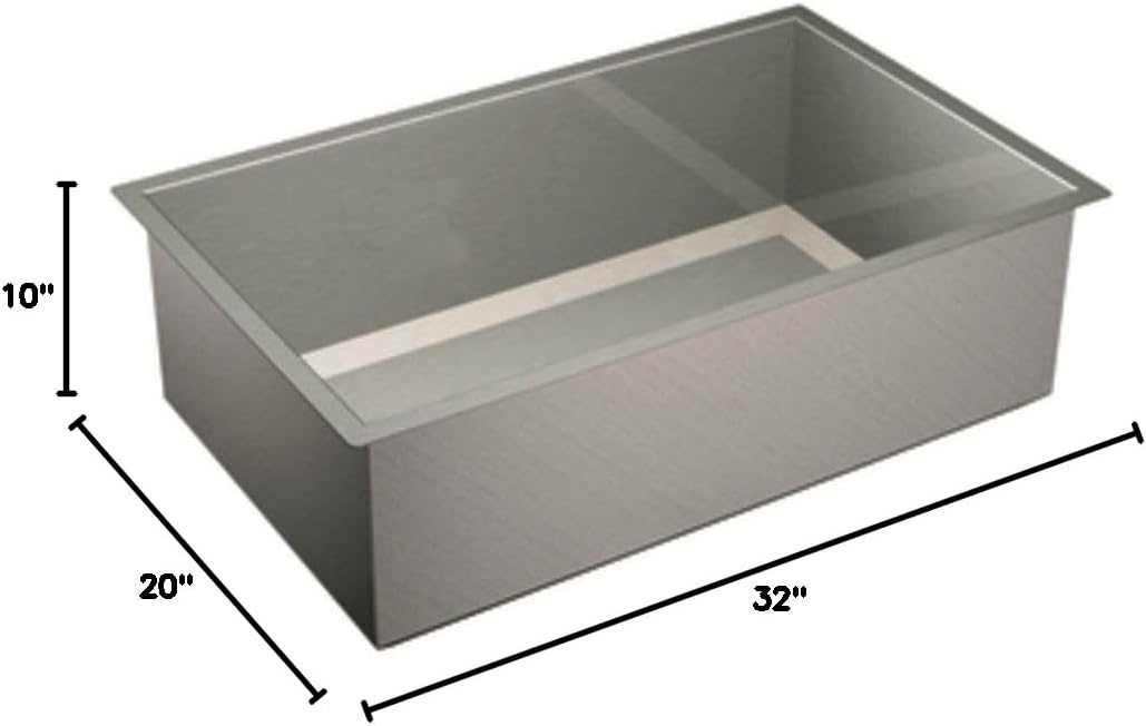 image:imageMoen Prep 16Gauge Stainless Steel Undermount 32 x 20 Single Bowl Kitchen Sink G16100