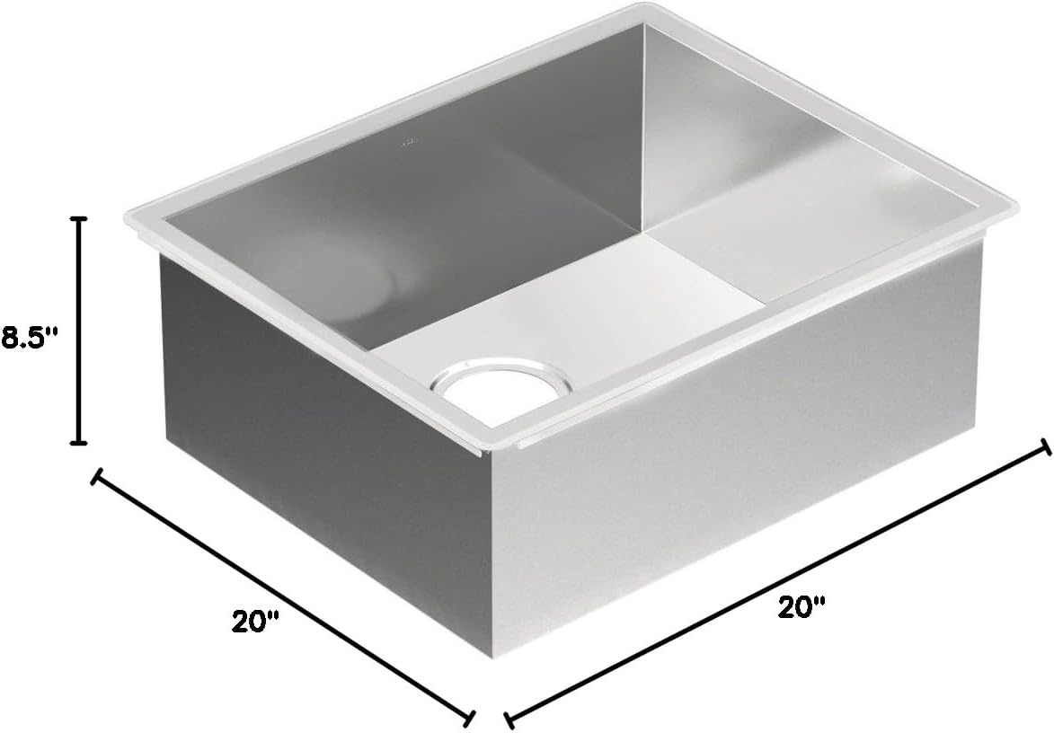 image:imageMoen Prep 18Gauge Single Stainless Steel Bowl Undermount 22 x 18 Single Bowl Kitchen Sink G18185