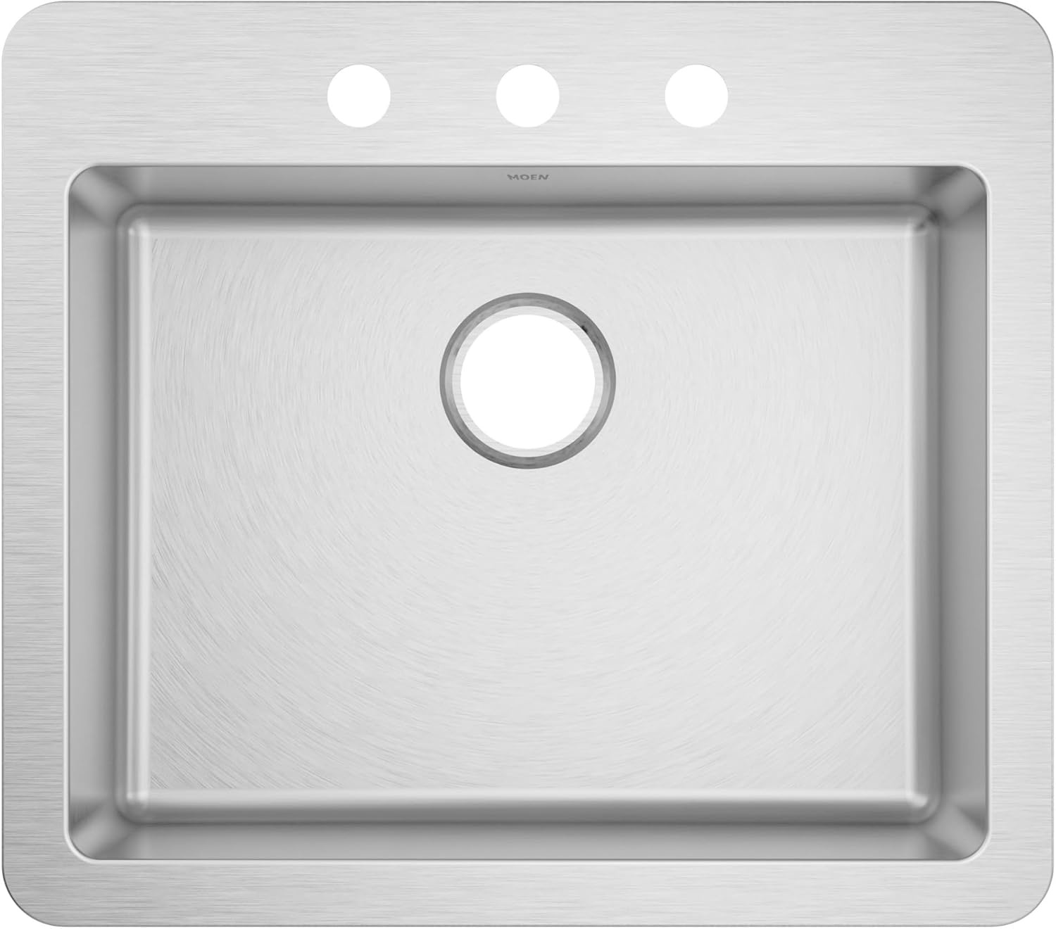 image:imageMoen Prep 18Gauge Stainless Steel DropIn 25 x 22 x 55 Single Bowl Kitchen Sink with Rear Drain GS181733B