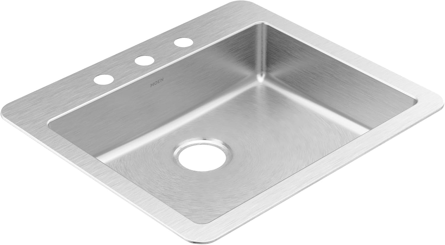 image:imageMoen Prep 18Gauge Stainless Steel DropIn 25 x 22 x 55 Single Bowl Kitchen Sink with Rear Drain GS181733B
