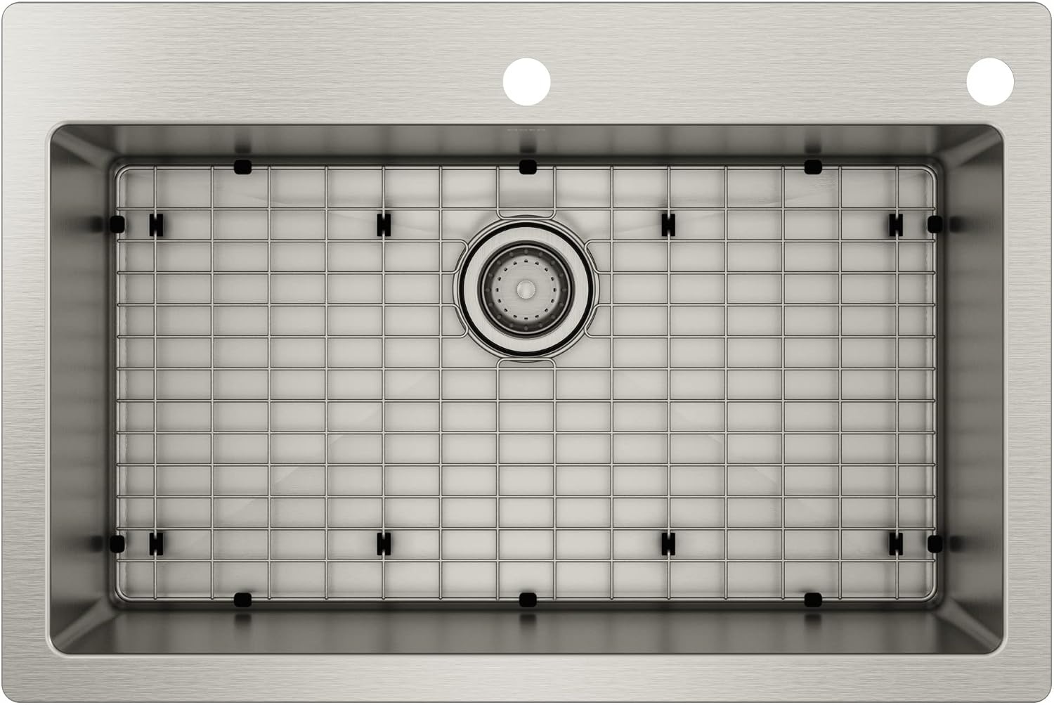 image:imageMoen Prep 18Gauge Stainless Steel Dual Mount Apron Front 33 x 22 x 9 Modern Single Bowl Kitchen Sink with Bottom Grid Included GS181092BSingle Bowl
