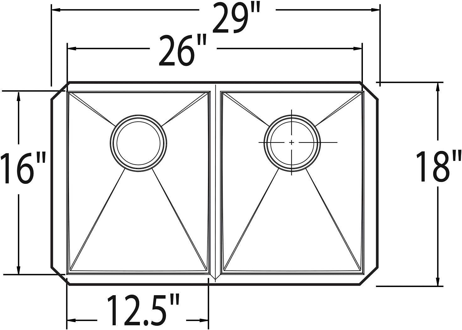 image:imageMoen Prep 18Gauge Stainless Steel Undermount 29 x 18 Double Bowl Kitchen Sink G18288