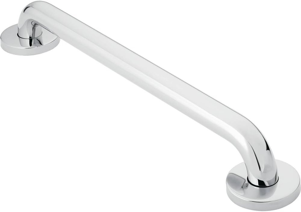 image:imageMoen R8742P Bathroom Safety 42Inch Stainless Steel Bathroom Grab Bar with Textured Grip PeenedPolished Stainl