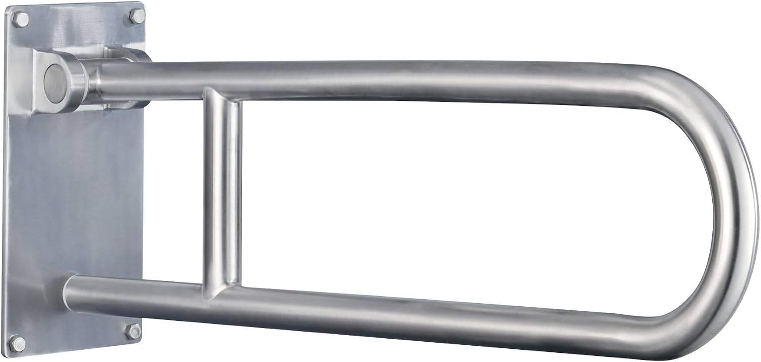 image:imageMoen R8960FD 30 FlipUp Grab Bar Textured Grip Stainless 30 support length flipup space saving textured grip safety stainless steel durability wall mount installGlacier