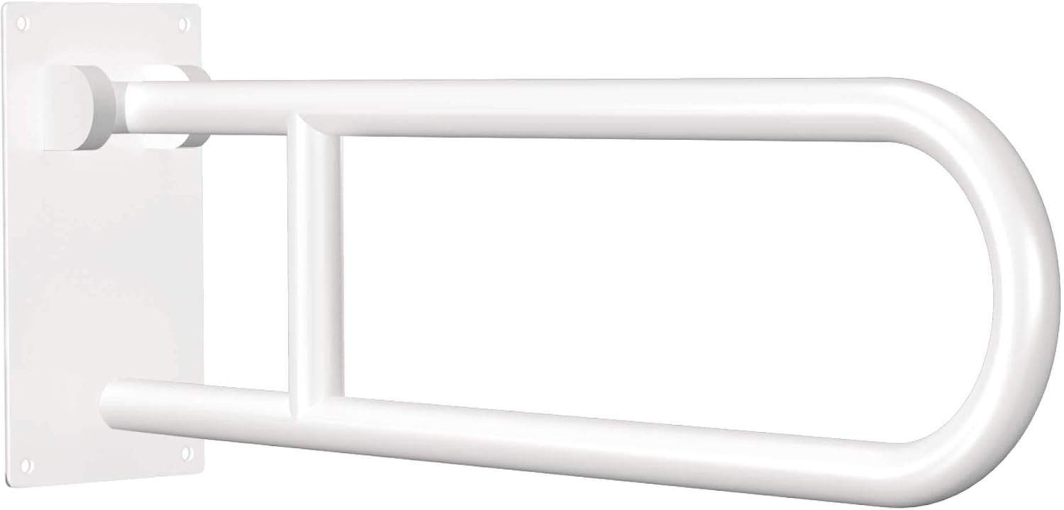 image:imageMoen R8960FD 30 FlipUp Grab Bar Textured Grip Stainless 30 support length flipup space saving textured grip safety stainless steel durability wall mount installGlacier