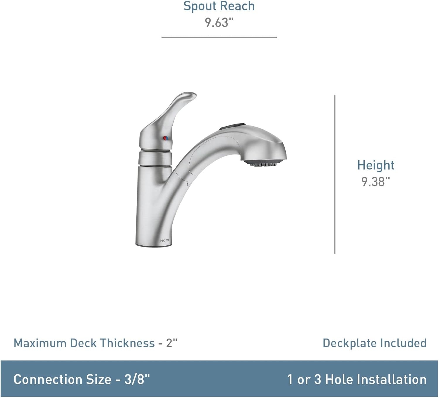 image:imageMoen Renzo Matte Black OneHandle Pullout Kitchen or Laundry Faucet Featuring Power Clean CA87316BL