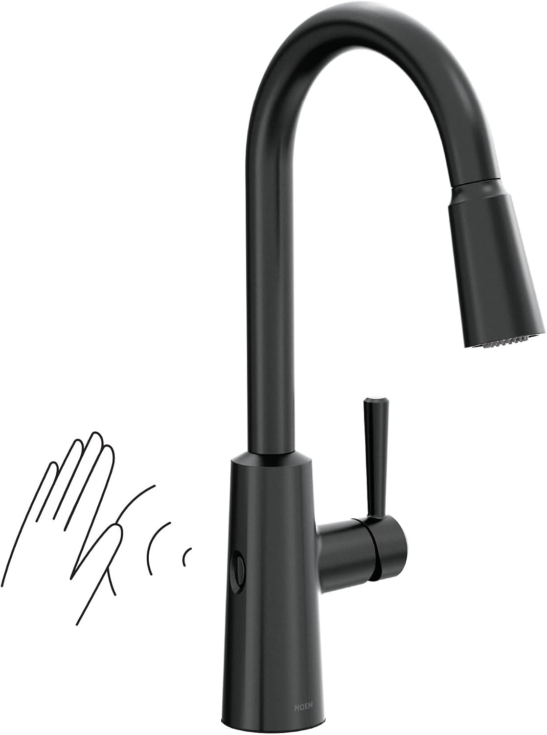 image:imageMoen Riley Chrome OneHandle Pulldown Kitchen Faucet Featuring Power Clean and Reflex Docking System for the Spray Head Modern Kitchen Sink Faucet 7402CMatte Black