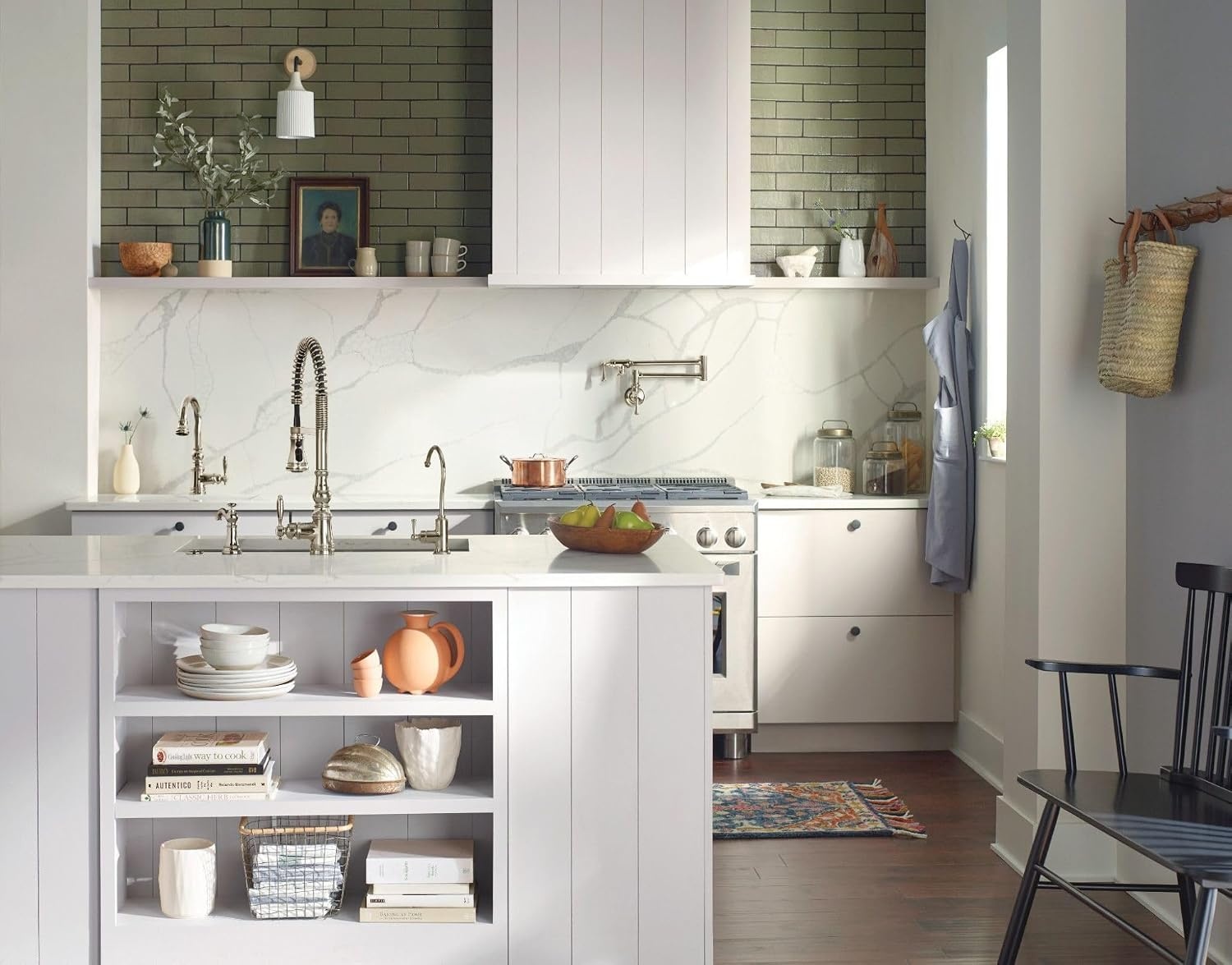 image:imageMoen S664 Traditional Wall Mount Swing Arm Folding Pot Filler Kitchen Faucet ChromePolished Nickel