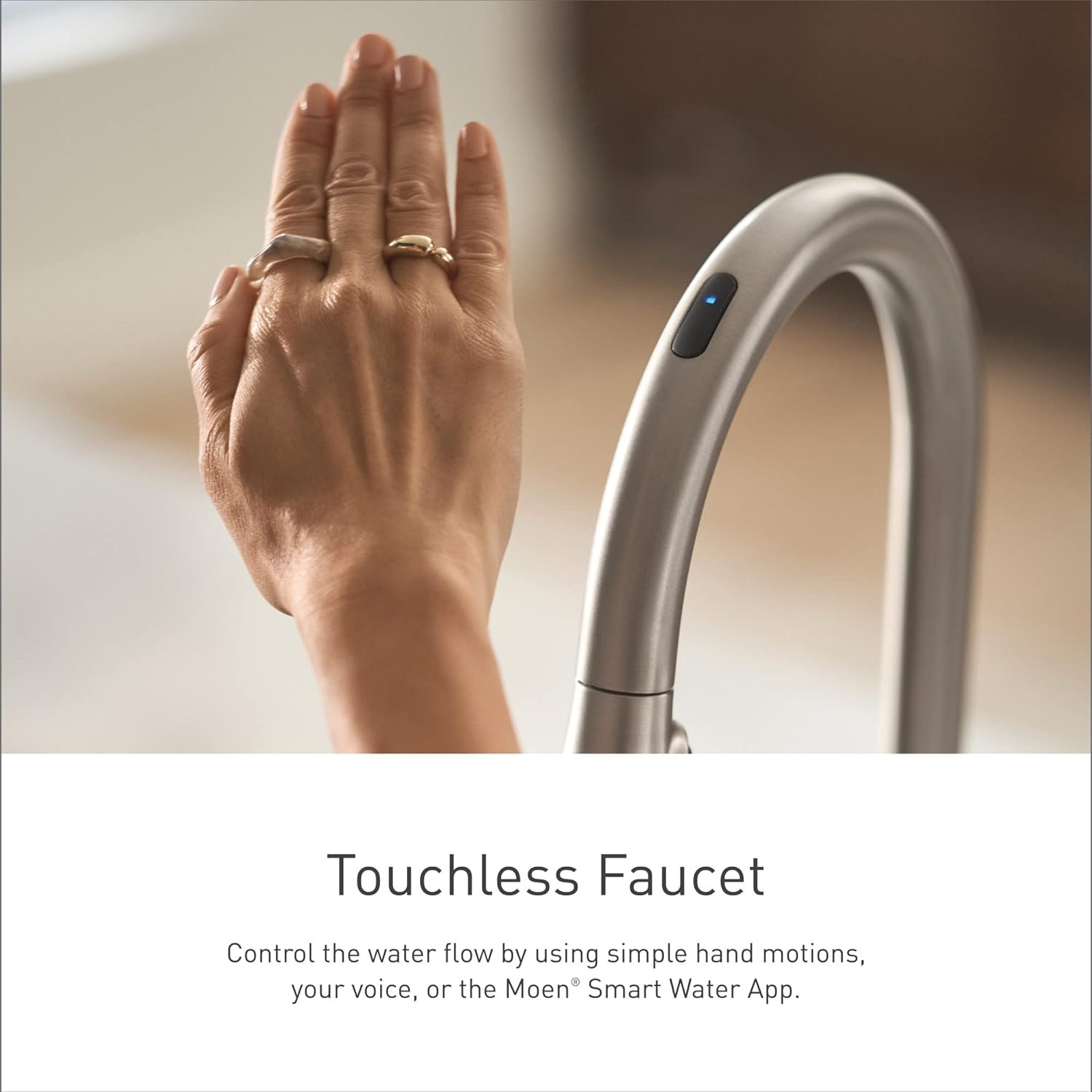 image:imageMoen S72308 STO OneHandle High Arc Pulldown Kitchen Faucet with Power Clean ChromeBrushed Gold