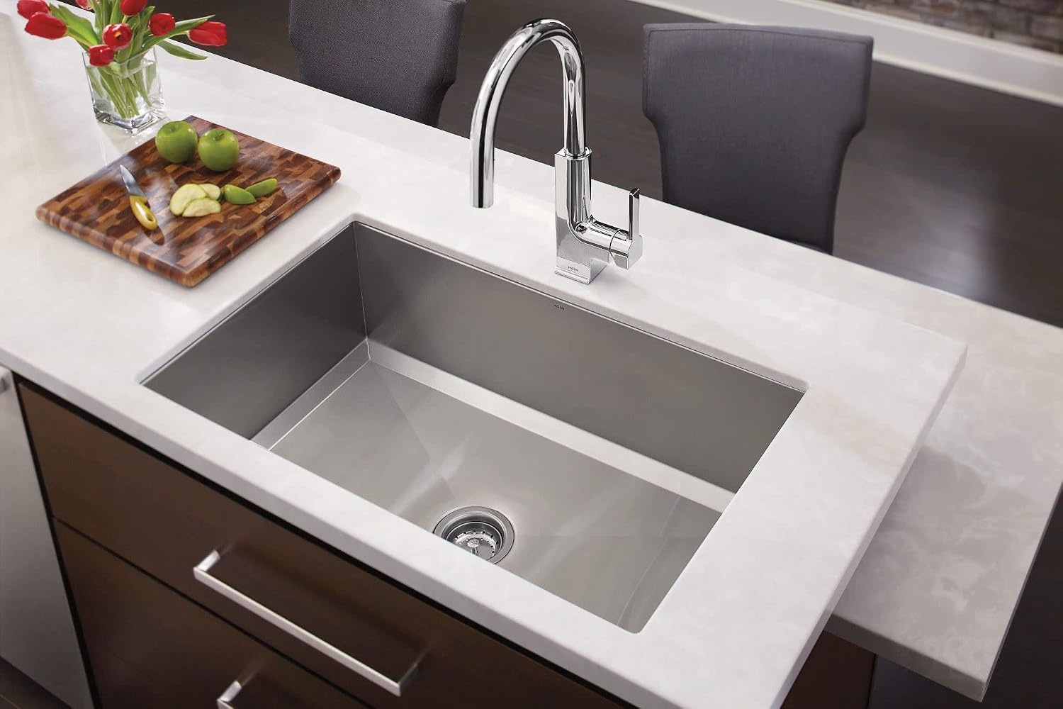 image:imageMoen S72308 STO OneHandle High Arc Pulldown Kitchen Faucet with Power Clean ChromeChrome