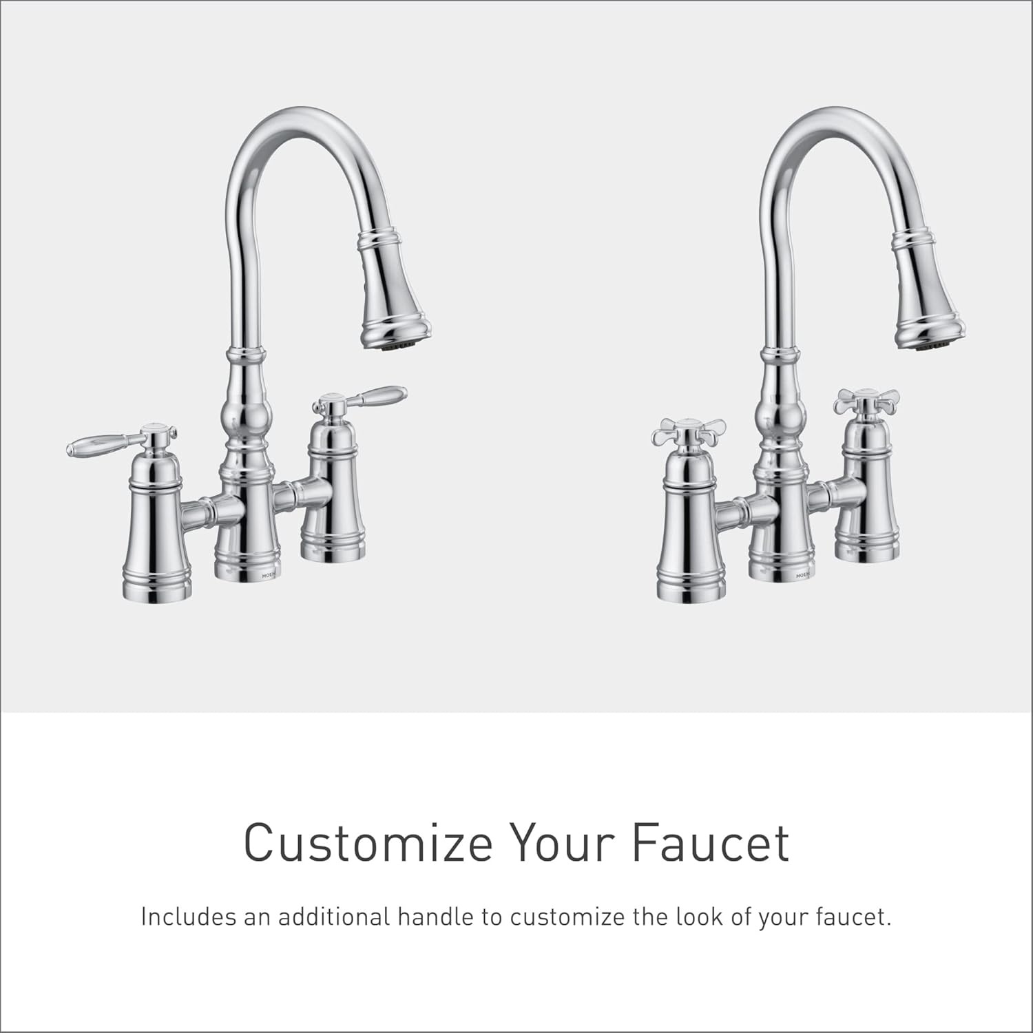 image:imageMoen S73204ORB Weymouth Two Handle Pulldown Bridge Kitchen Faucet Oil Rubbed BronzeChrome