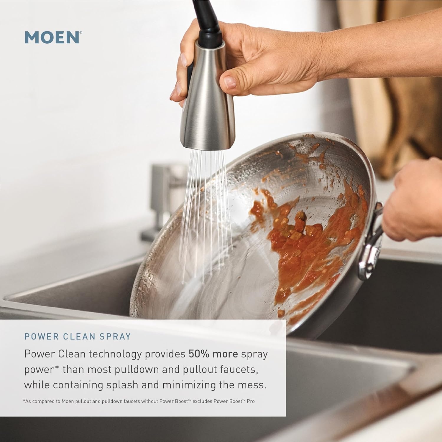 image:imageMoen STO Chrome Smart Faucet Touchless Kitchen Faucet with Pull Down Sprayer Voice Control and Power Boost Modern Kitchen Faucet Easy Installation S72308EVC