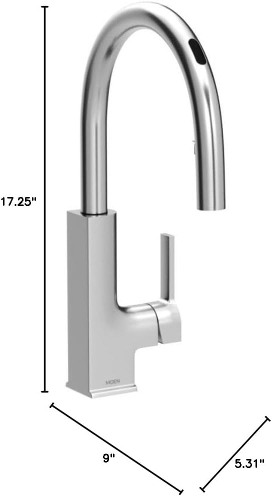 image:imageMoen STO Chrome Smart Faucet Touchless Kitchen Faucet with Pull Down Sprayer Voice Control and Power Boost Modern Kitchen Faucet Easy Installation S72308EVC
