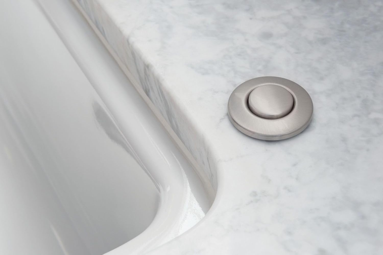 image:imageMoen Satin Nickel Garbage Disposal Air Switch Coordinating Decorative Button Air Switch Sold Separately AS4201SN