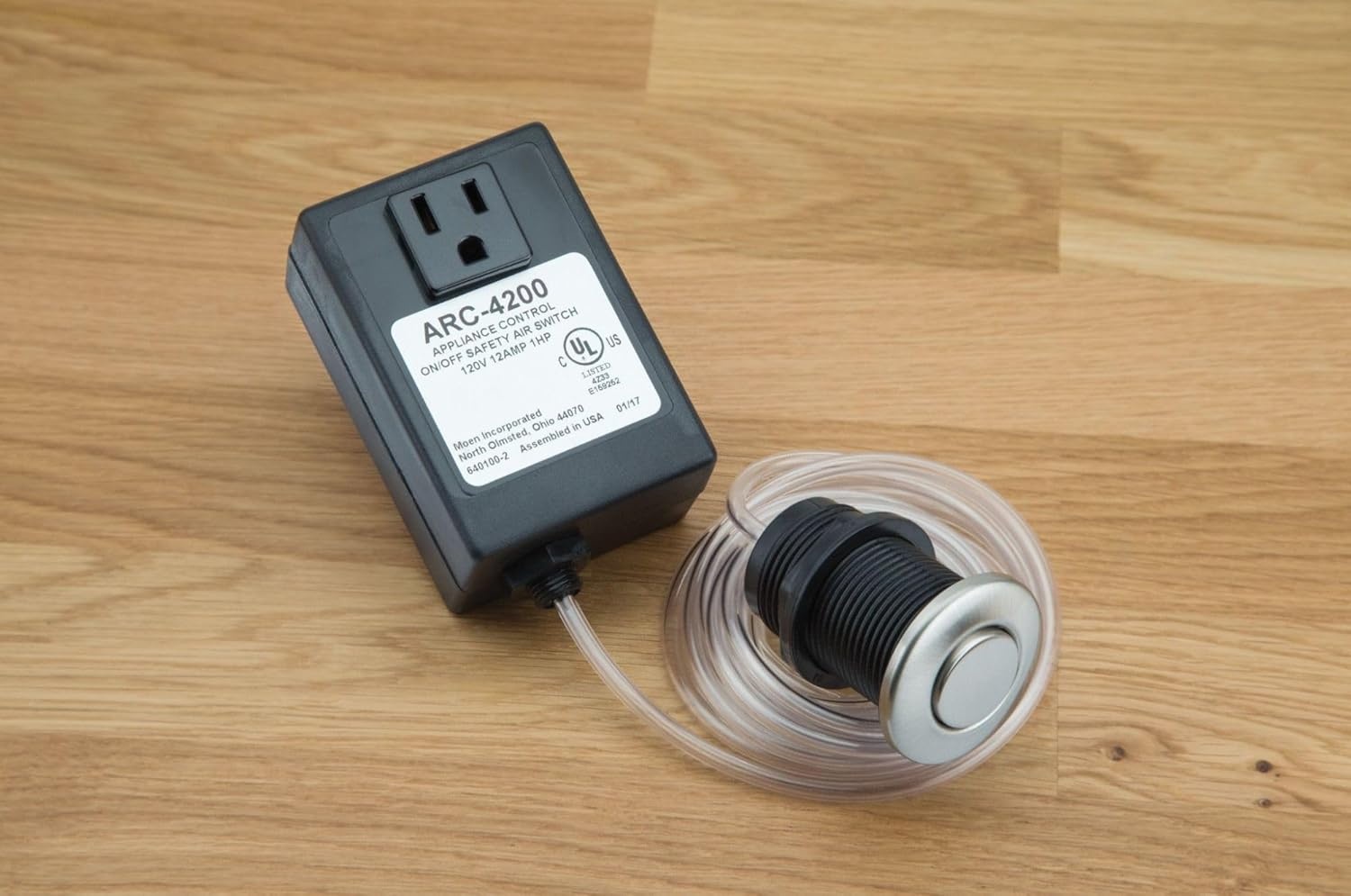 image:imageMoen Satin Nickel Garbage Disposal Air Switch Coordinating Decorative Button Air Switch Sold Separately AS4201SN