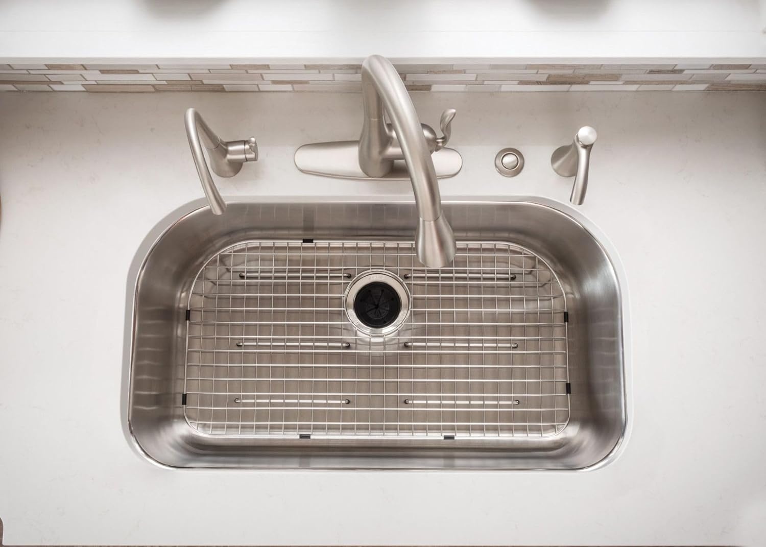 image:imageMoen Satin Nickel Garbage Disposal Air Switch Coordinating Decorative Button Air Switch Sold Separately AS4201SN