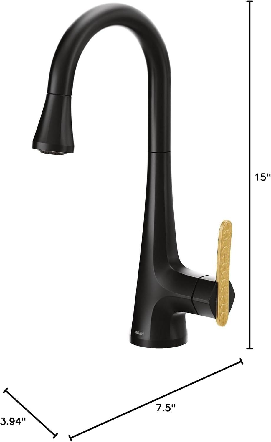 image:imageMoen Sinema Matte Black 3in1 Water Filtration OneHandle Pulldown Kitchen Faucet FS7235BL with Moen F9800 Advanced Carbon Water Filtration SystemMatte Black