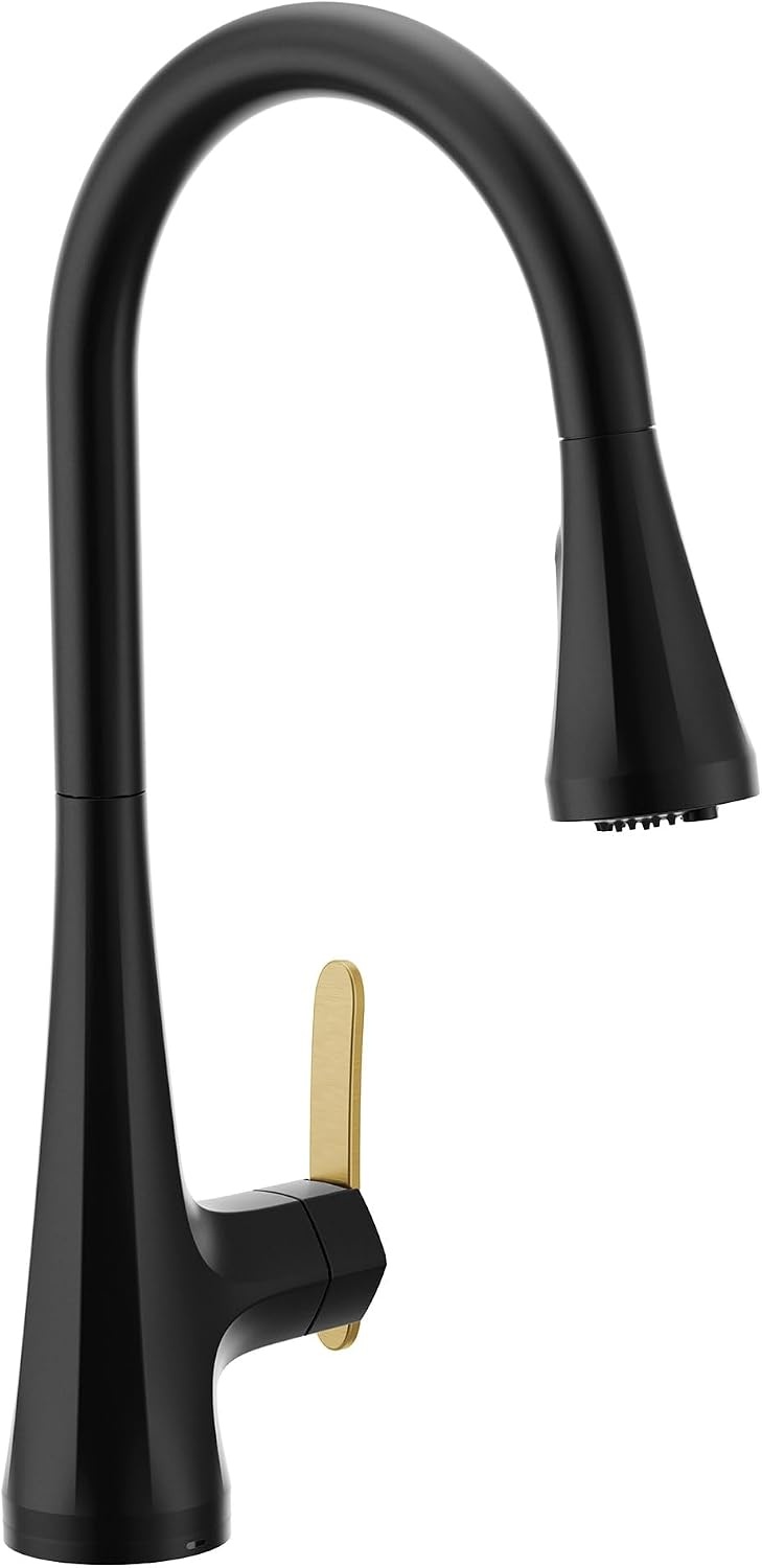 image:imageMoen Sinema Matte Black 3in1 Water Filtration OneHandle Pulldown Kitchen Faucet FS7235BL with Moen F9800 Advanced Carbon Water Filtration SystemMatte Black