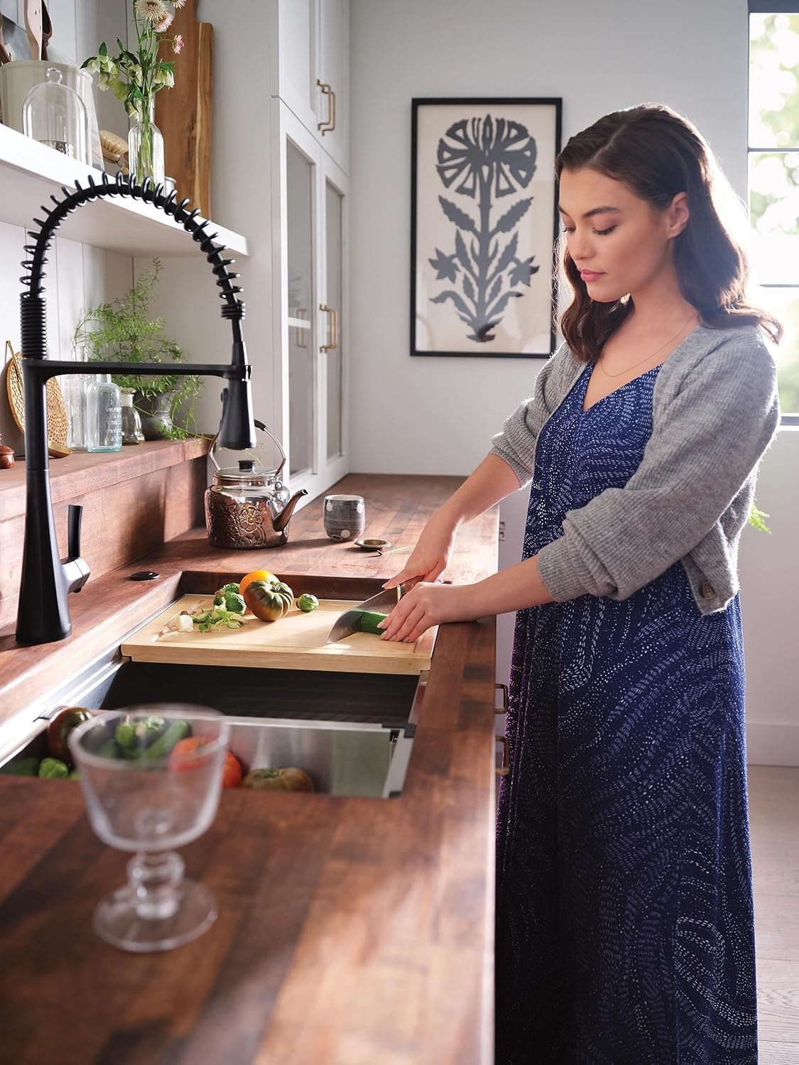 image:imageMoen Sinema Matte Black 3in1 Water Filtration OneHandle Pulldown Kitchen Faucet FS7235BL with Moen F9800 Advanced Carbon Water Filtration SystemMatte Black