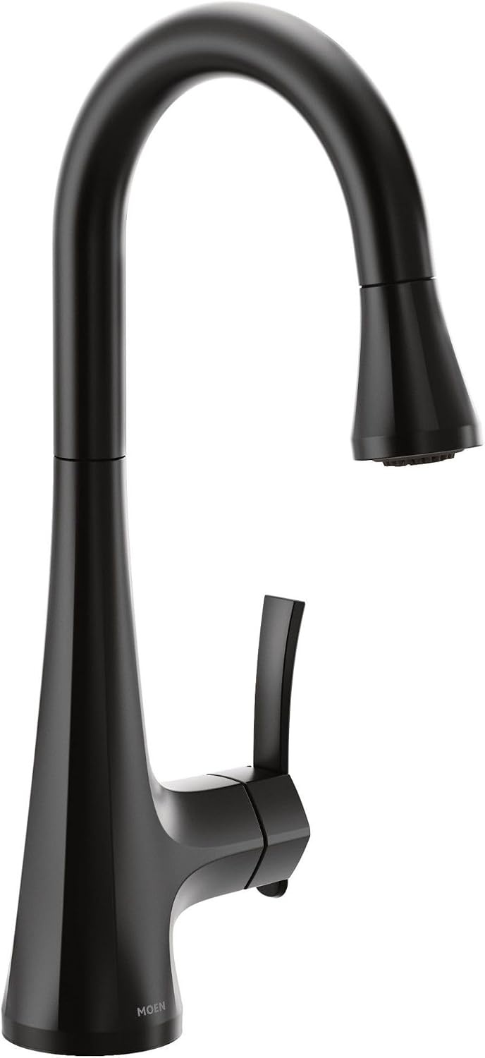 image:imageMoen Sinema Matte Black 3in1 Water Filtration OneHandle Pulldown Kitchen Faucet FS7235BL with Moen F9800 Advanced Carbon Water Filtration SystemMatte Black