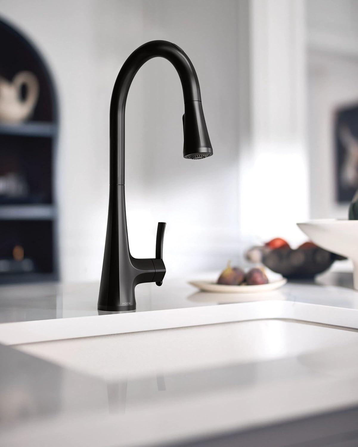 image:imageMoen Sinema Matte Black 3in1 Water Filtration OneHandle Pulldown Kitchen Faucet FS7235BL with Moen F9800 Advanced Carbon Water Filtration SystemMatte Black