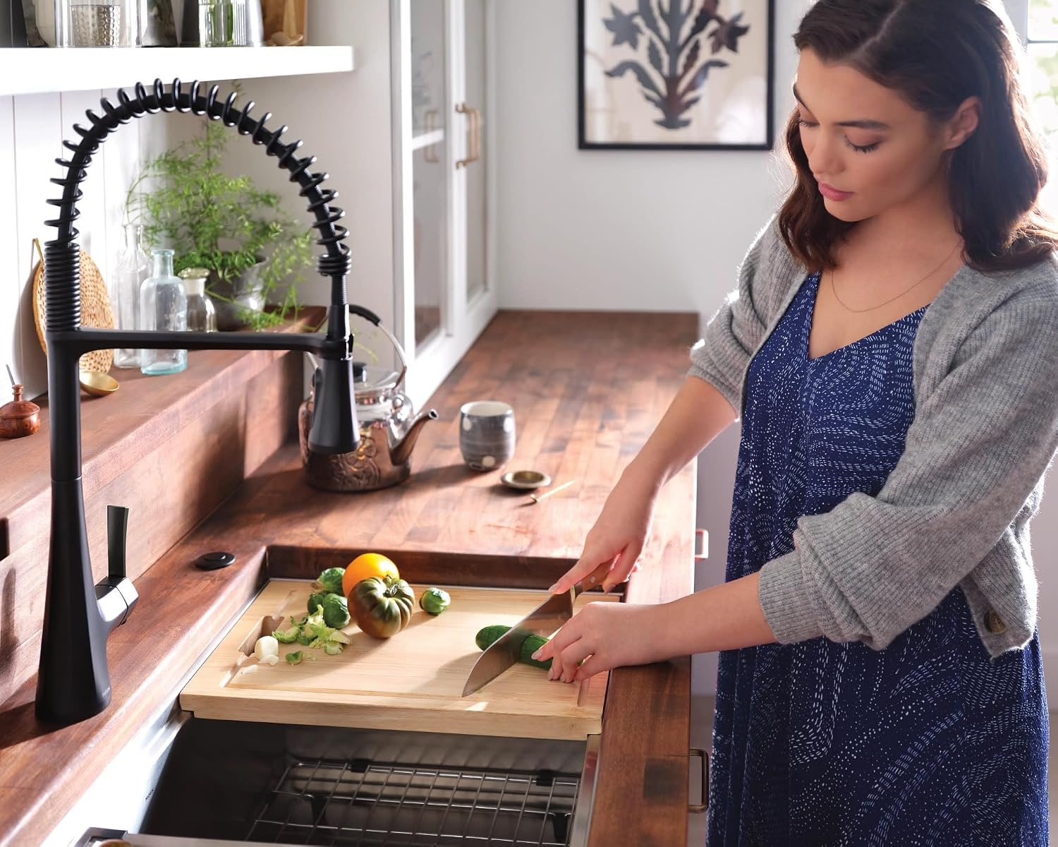 image:imageMoen Sinema Matte Black 3in1 Water Filtration OneHandle Pulldown Kitchen Faucet FS7235BL with Moen F9800 Advanced Carbon Water Filtration SystemMatte Black