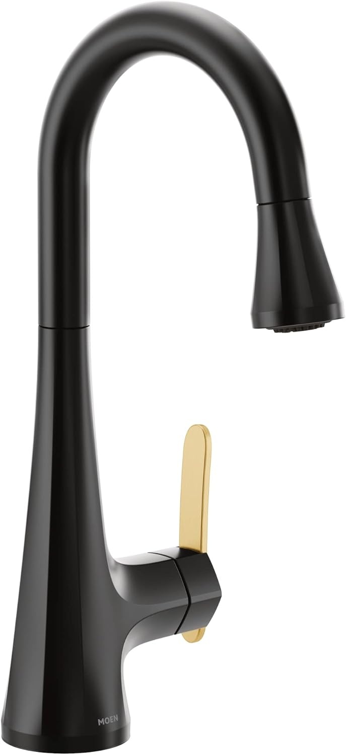 image:imageMoen Sinema Matte Black 3in1 Water Filtration OneHandle Pulldown Kitchen Faucet FS7235BL with Moen F9800 Advanced Carbon Water Filtration SystemMatte Black