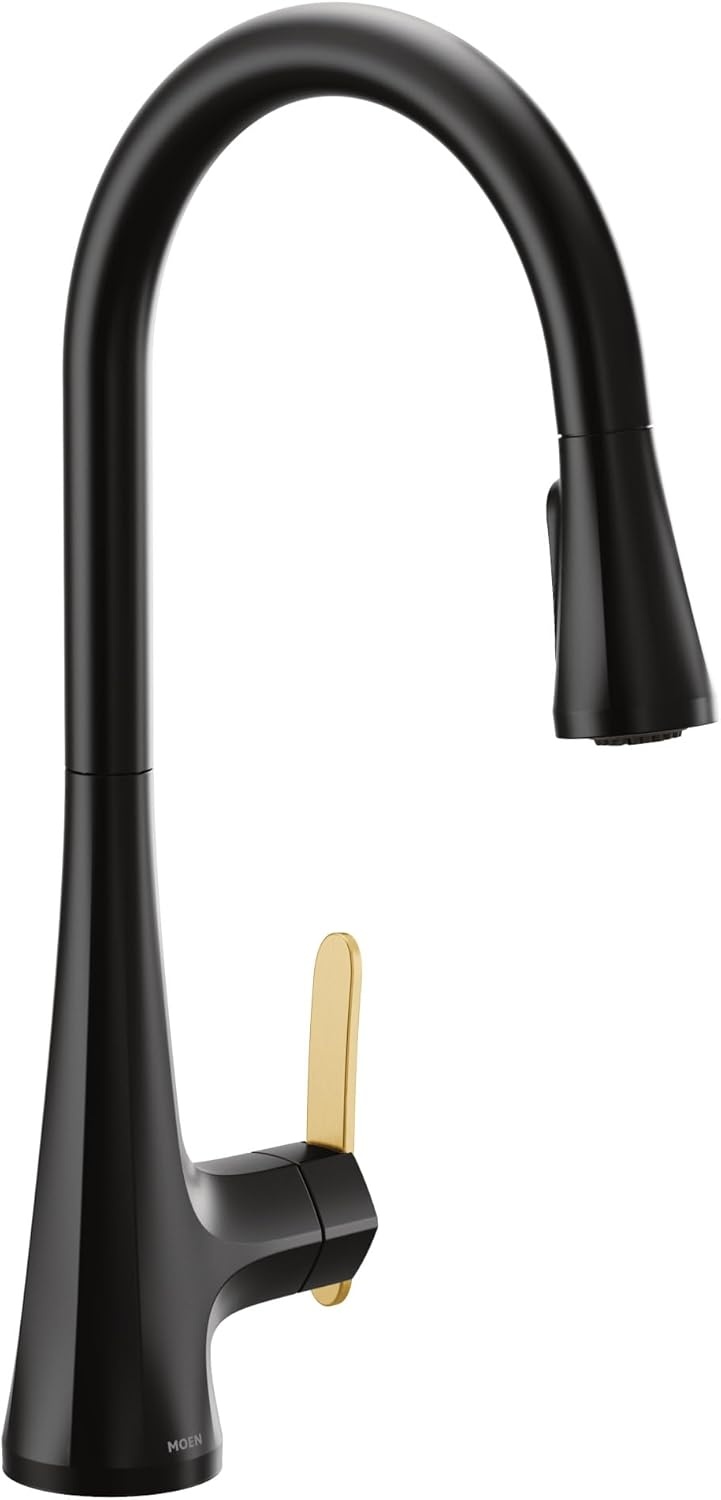 image:imageMoen Sinema Matte Black 3in1 Water Filtration OneHandle Pulldown Kitchen Faucet FS7235BL with Moen F9800 Advanced Carbon Water Filtration SystemMatte Black