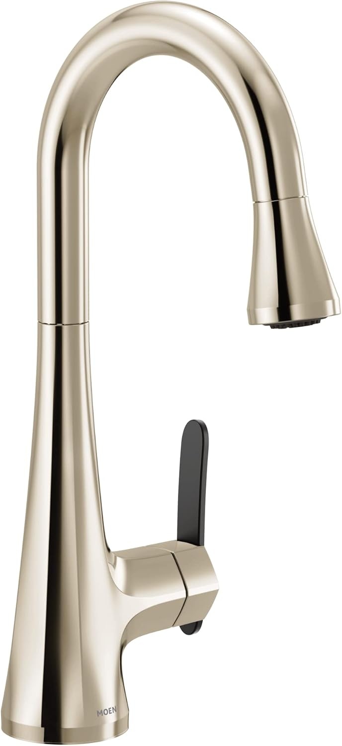 image:imageMoen Sinema Matte Black 3in1 Water Filtration OneHandle Pulldown Kitchen Faucet FS7235BL with Moen F9800 Advanced Carbon Water Filtration SystemPolished Nickel