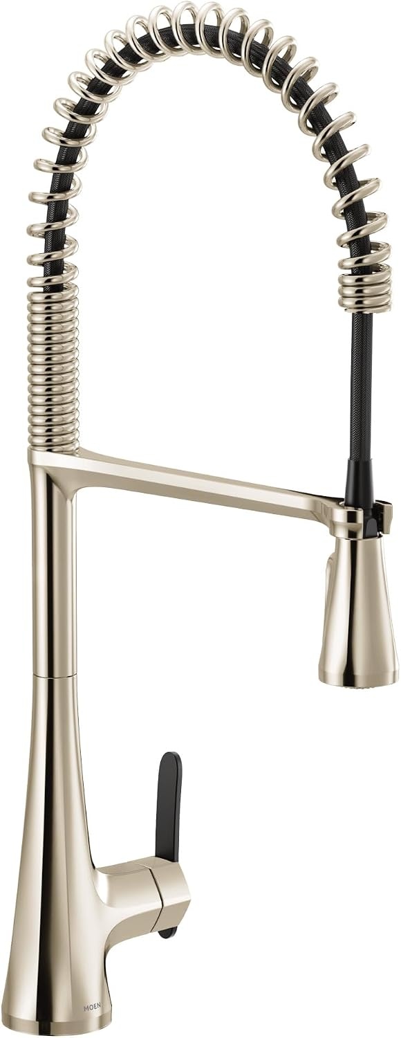 image:imageMoen Sinema Matte Black 3in1 Water Filtration OneHandle Pulldown Kitchen Faucet FS7235BL with Moen F9800 Advanced Carbon Water Filtration SystemPolished Nickel
