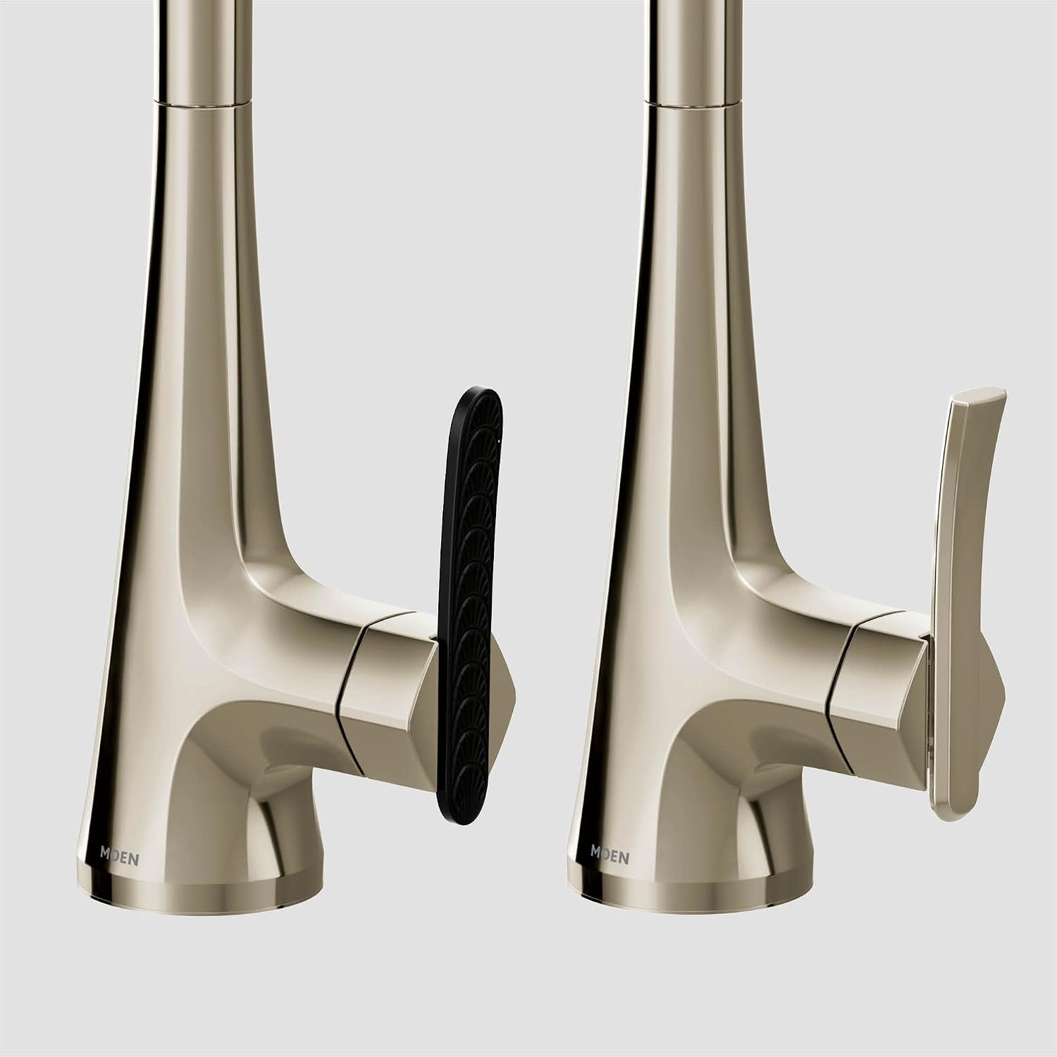 image:imageMoen Sinema Polished Nickel OneHandle High Arc Pulldown Kitchen Faucet featuring Power Boost and Reflex Accent Handle Included for Customizing S7235NL