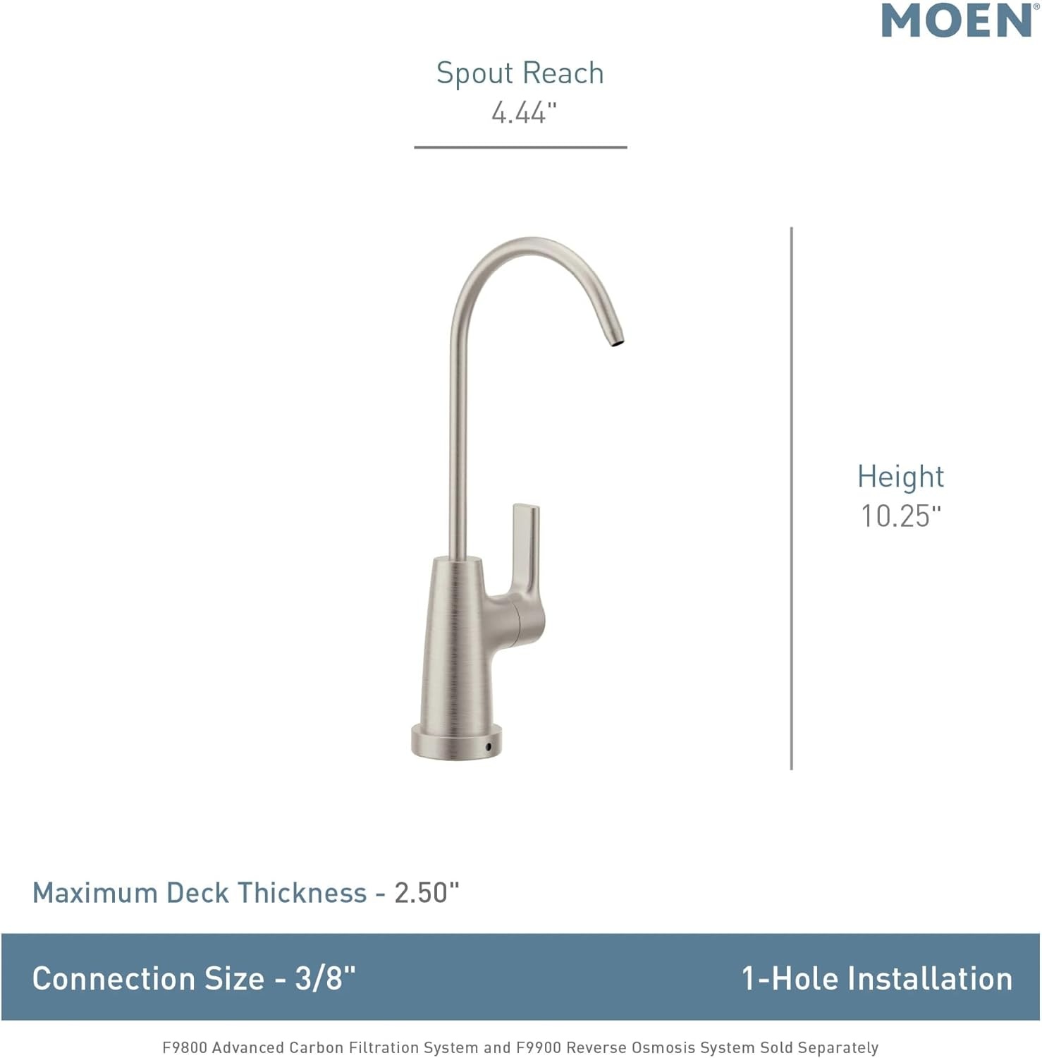 image:imageMoen Sip Spot Resist Stainless Traditional Drinking Water Beverage Faucet with Optional Filtration System F7620SRSMatte Black