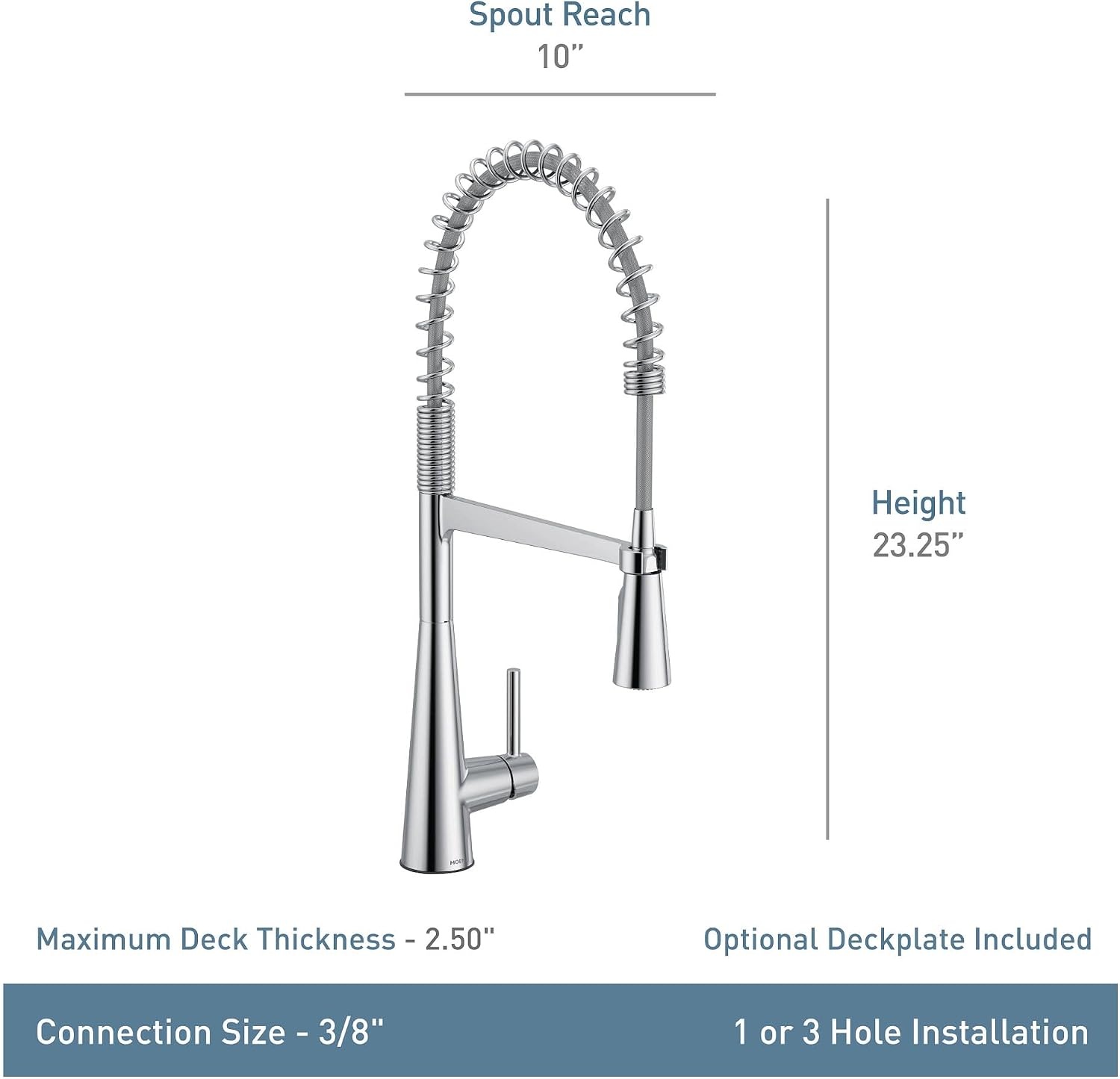 image:imageMoen Sleek Black Stainless Pulldown Faucet Modern Kitchen Faucet with One Handle HighArc Power Boost Easy Installation and 5925BLSBlack Stainless