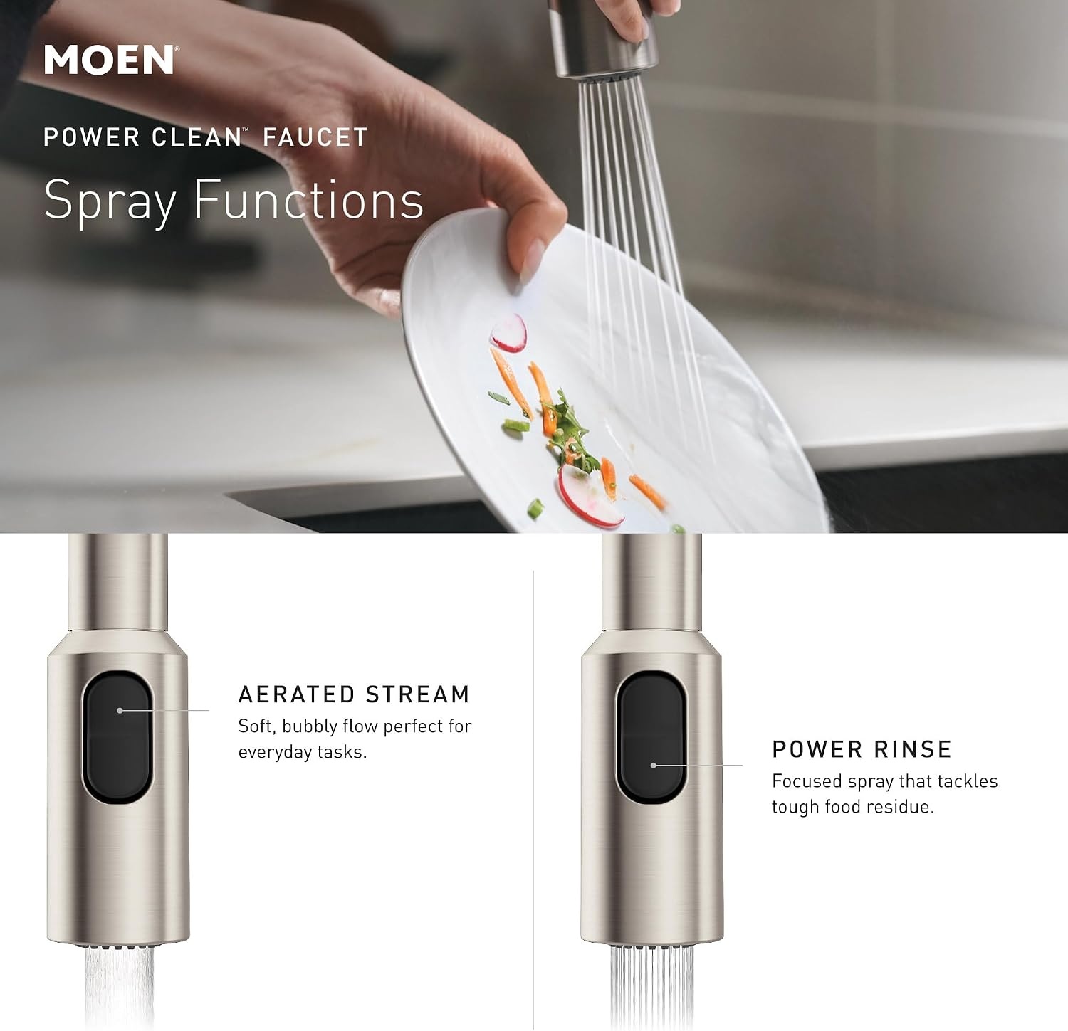 image:imageMoen Sleek Black Stainless Pulldown Faucet Modern Kitchen Faucet with One Handle HighArc Power Boost Easy Installation and 5925BLSBlack Stainless