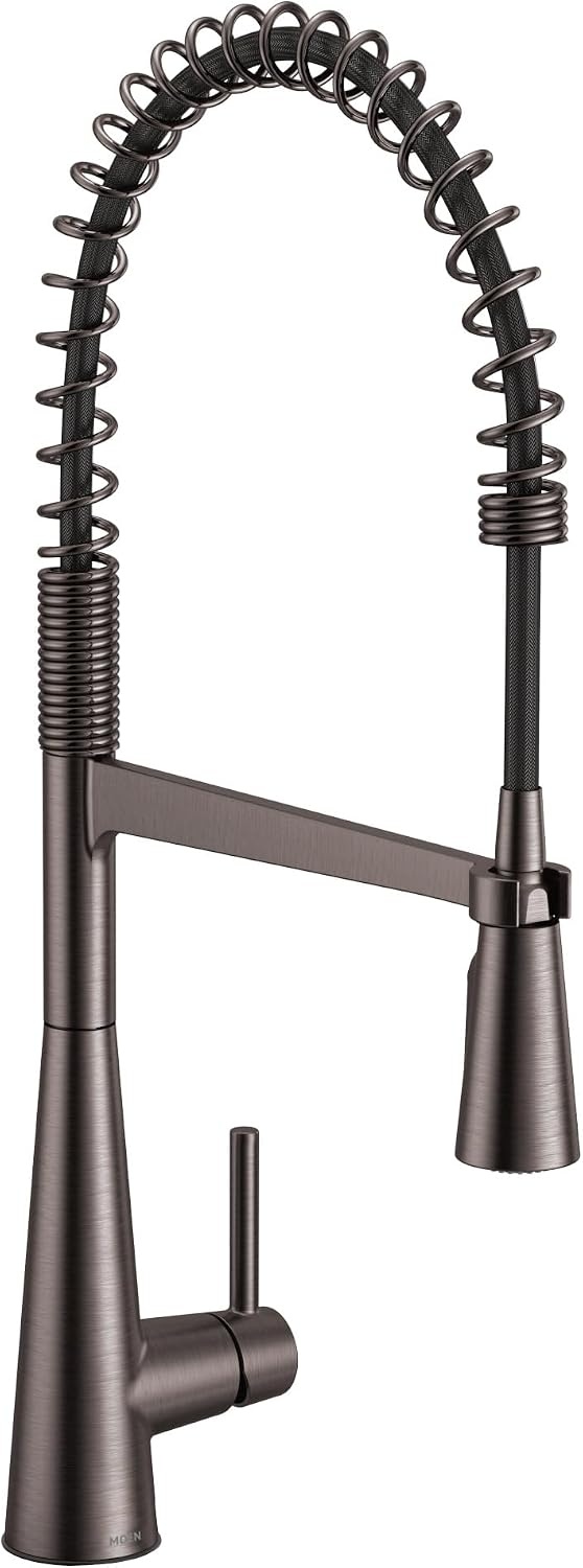 image:imageMoen Sleek Black Stainless Pulldown Faucet Modern Kitchen Faucet with One Handle HighArc Power Boost Easy Installation and 5925BLSBlack Stainless