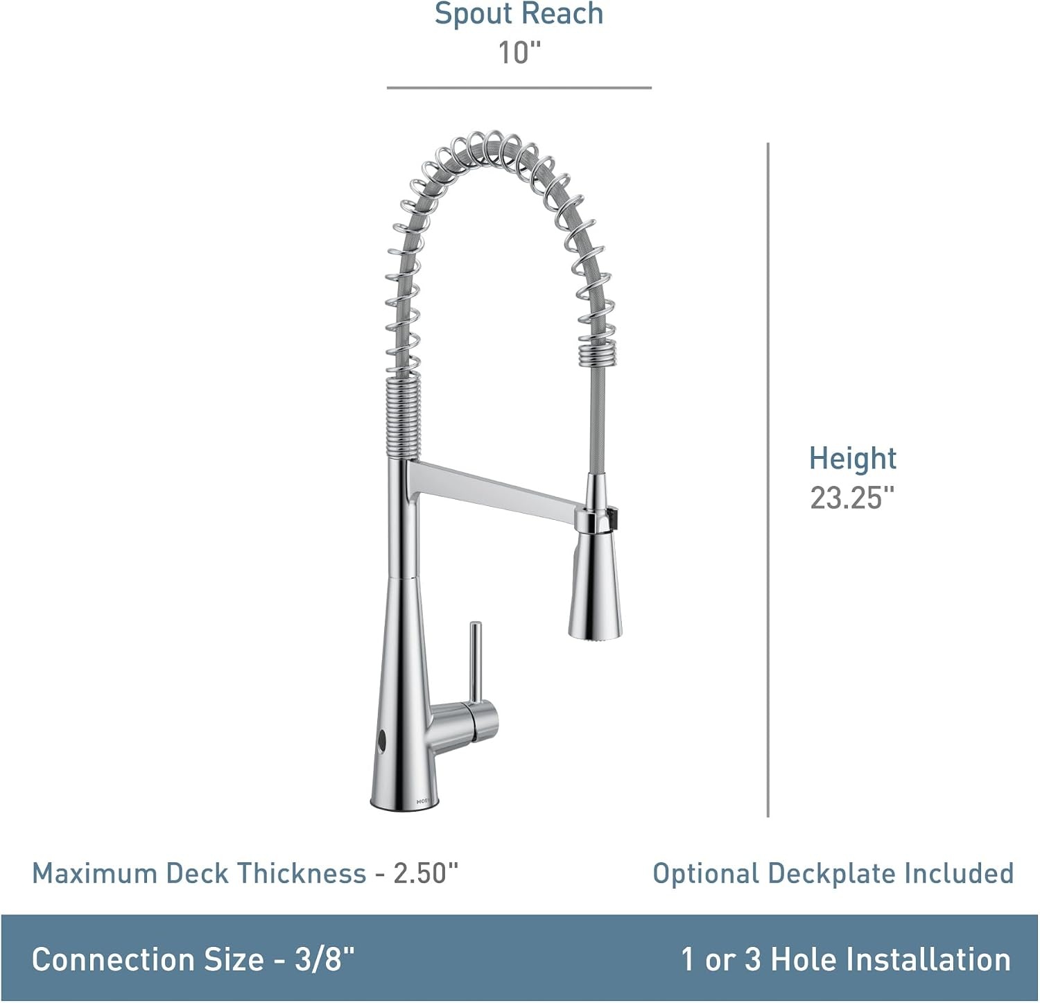 image:imageMoen Sleek Black Stainless Pulldown Faucet Modern Kitchen Faucet with One Handle HighArc Power Boost Easy Installation and 5925BLSMatte Black
