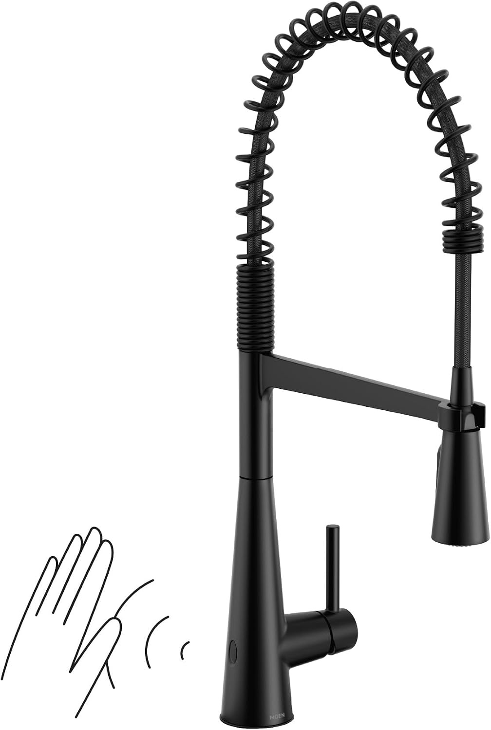 image:imageMoen Sleek Black Stainless Pulldown Faucet Modern Kitchen Faucet with One Handle HighArc Power Boost Easy Installation and 5925BLSMatte Black