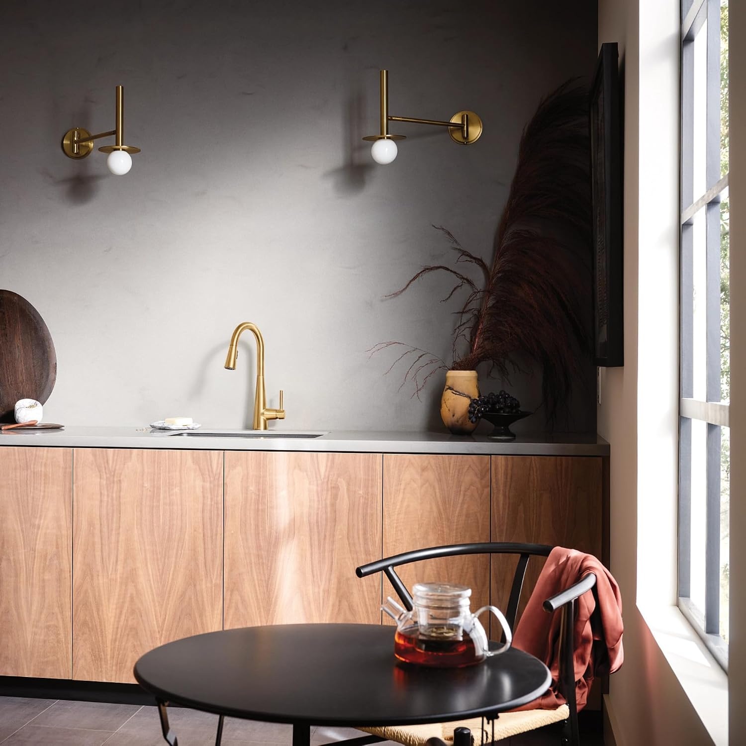 image:imageMoen Sleek Oil Rubbed Bronze OneHandle High Arc Kitchen Faucet with Pulldown Sprayer Featuring Power Boost for a Faster Clean 7864ORBBrushed Gold