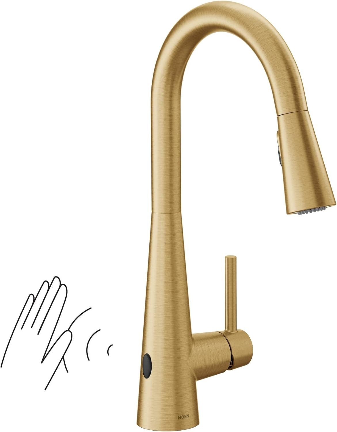image:imageMoen Sleek Oil Rubbed Bronze OneHandle High Arc Kitchen Faucet with Pulldown Sprayer Featuring Power Boost for a Faster Clean 7864ORBBrushed Gold