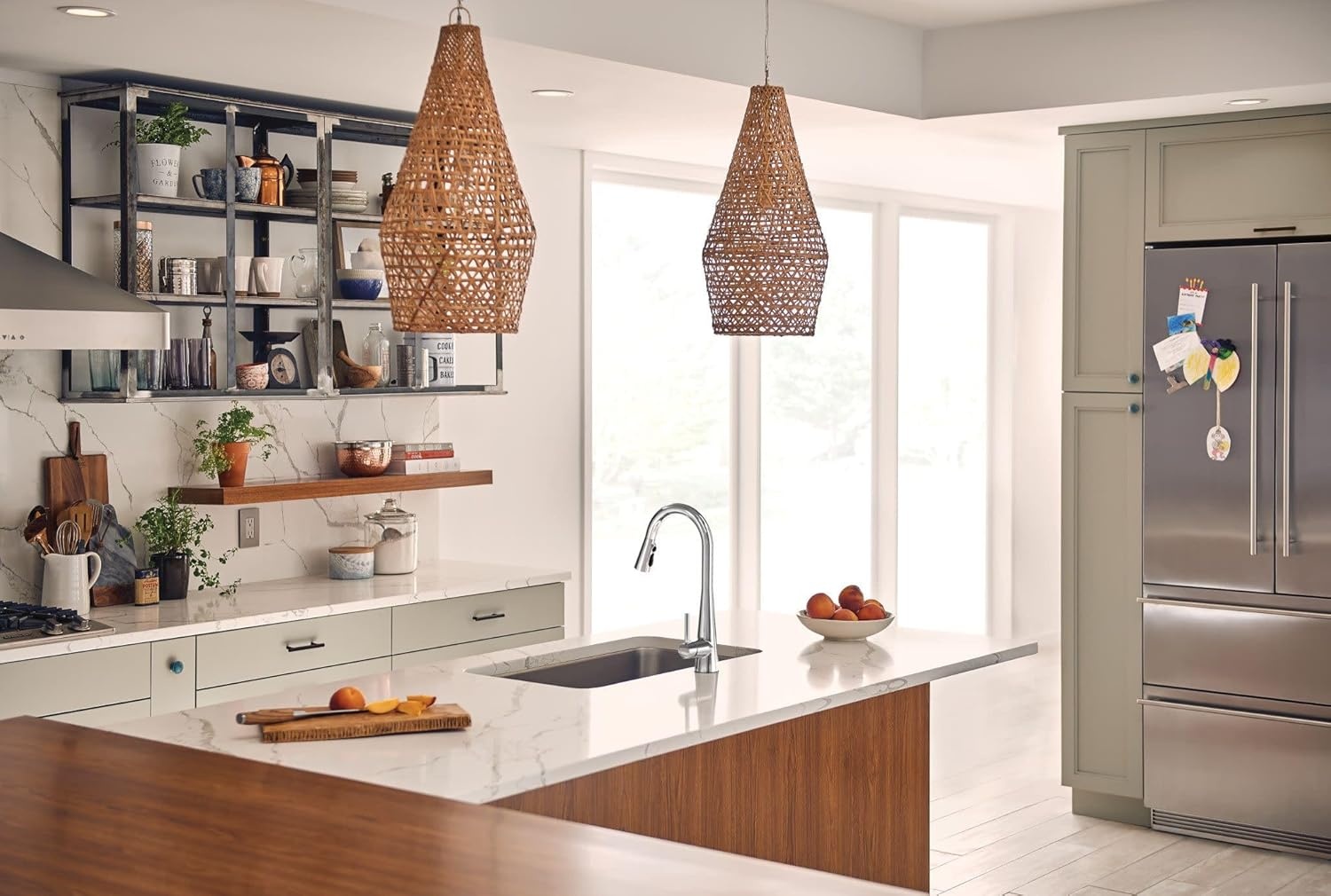 image:imageMoen Sleek Oil Rubbed Bronze OneHandle High Arc Kitchen Faucet with Pulldown Sprayer Featuring Power Boost for a Faster Clean 7864ORBChrome