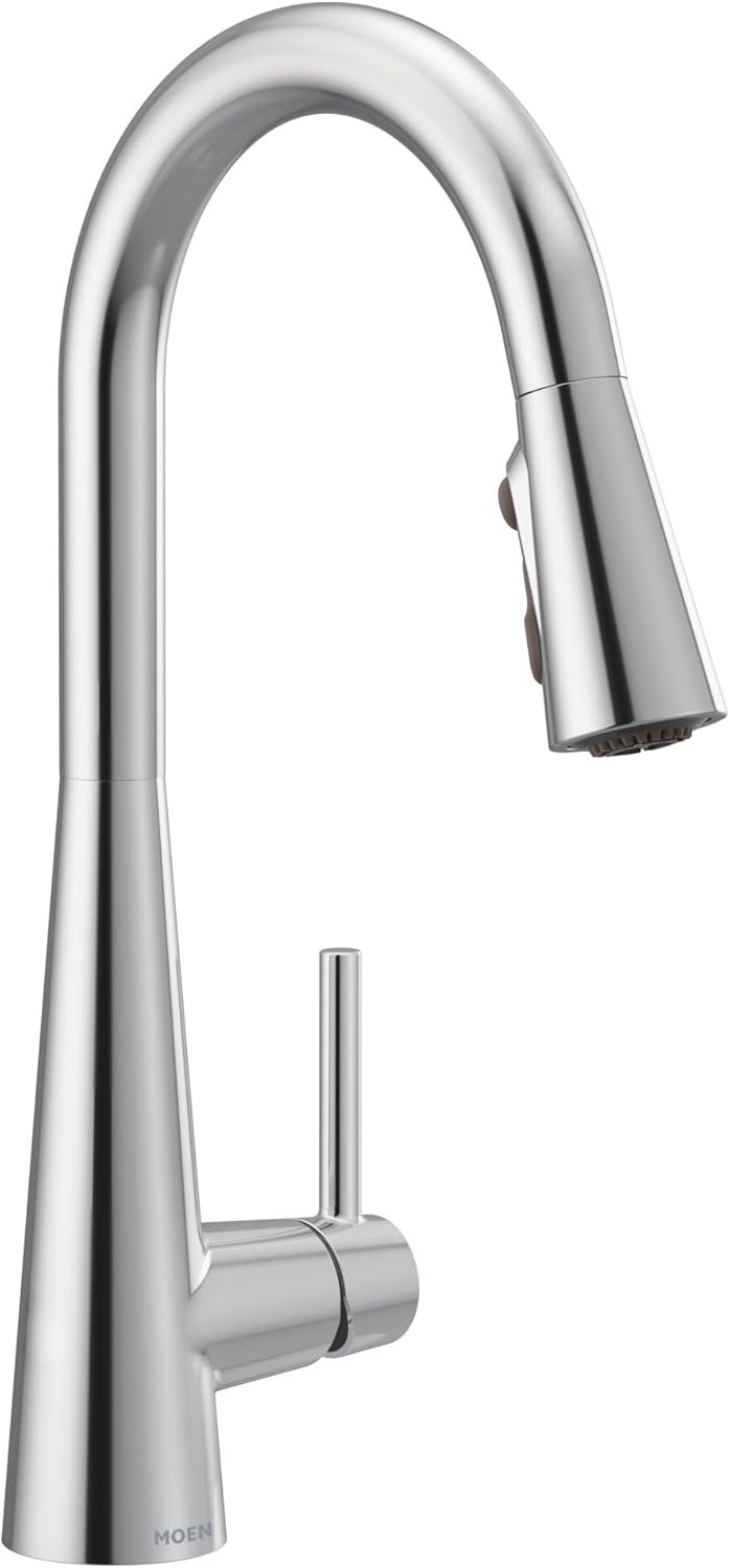 image:imageMoen Sleek Oil Rubbed Bronze OneHandle High Arc Kitchen Faucet with Pulldown Sprayer Featuring Power Boost for a Faster Clean 7864ORBChrome