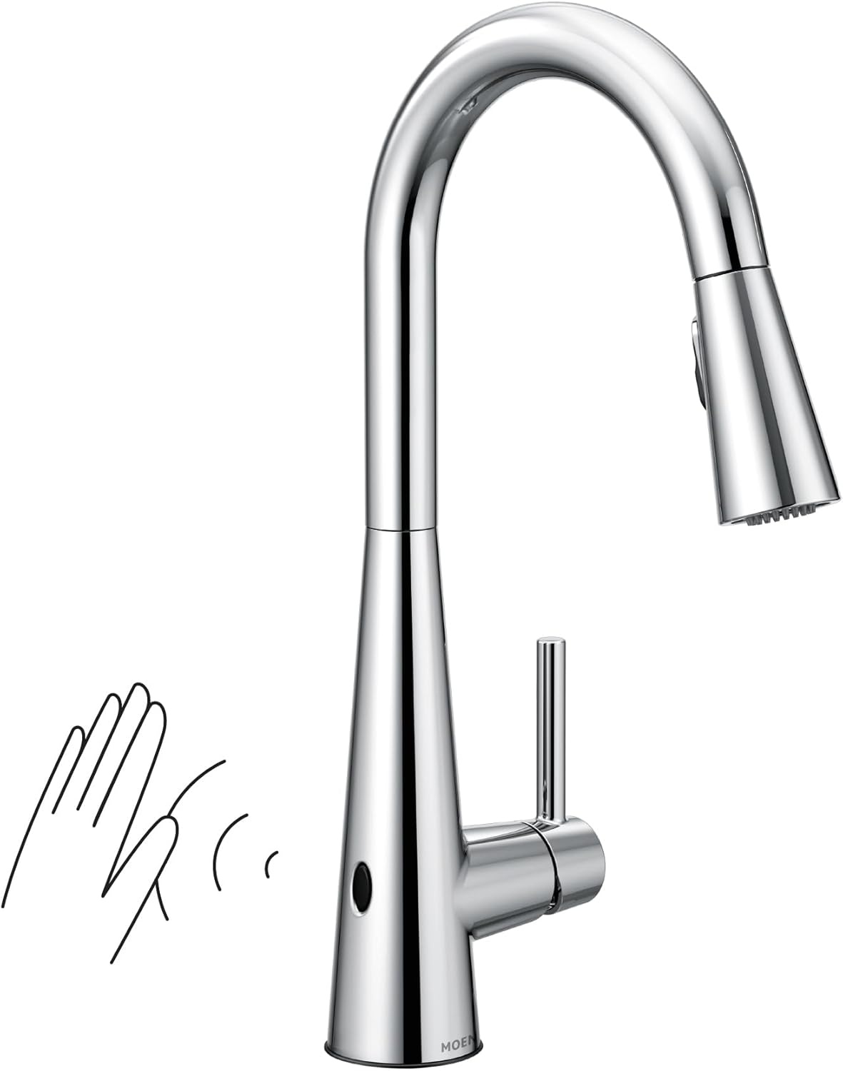 image:imageMoen Sleek Oil Rubbed Bronze OneHandle High Arc Kitchen Faucet with Pulldown Sprayer Featuring Power Boost for a Faster Clean 7864ORBChrome