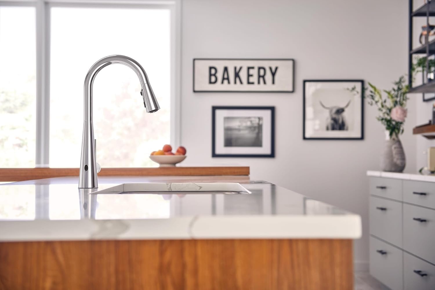 image:imageMoen Sleek Oil Rubbed Bronze OneHandle High Arc Kitchen Faucet with Pulldown Sprayer Featuring Power Boost for a Faster Clean 7864ORBChrome