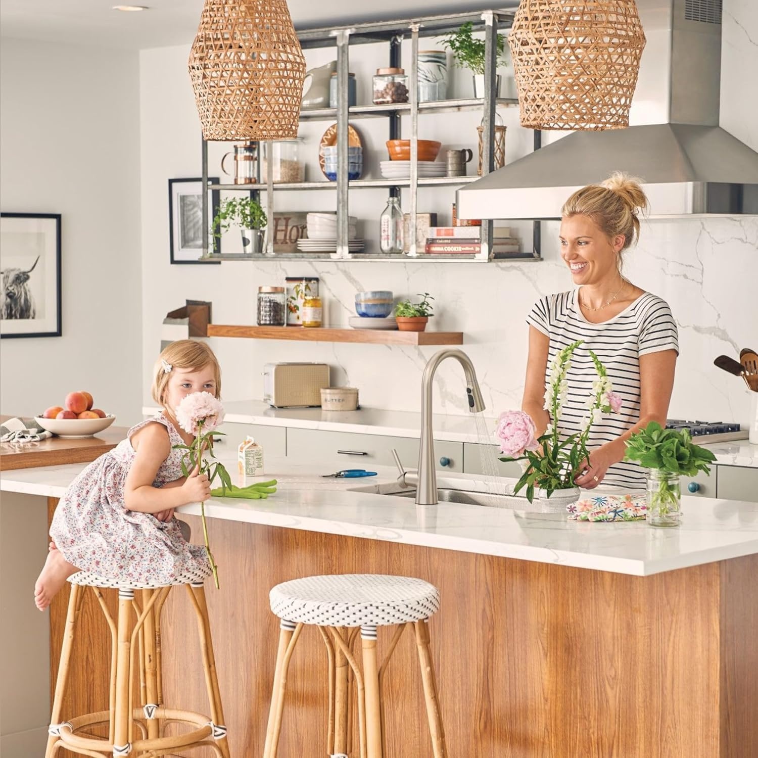 image:imageMoen Sleek Oil Rubbed Bronze OneHandle High Arc Kitchen Faucet with Pulldown Sprayer Featuring Power Boost for a Faster Clean 7864ORBSpot Resist Stainless