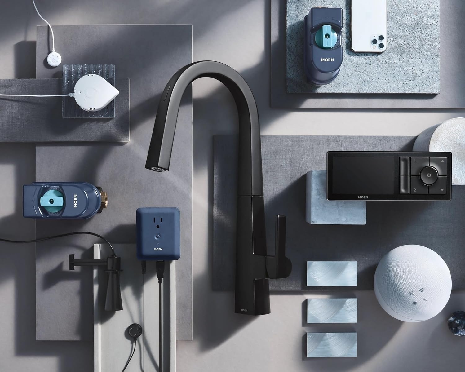 image:imageMoen Smart Water 2Outlet Digital Thermostatic Shower Valve Kit with Standard 12 Connections S3102Matte Black