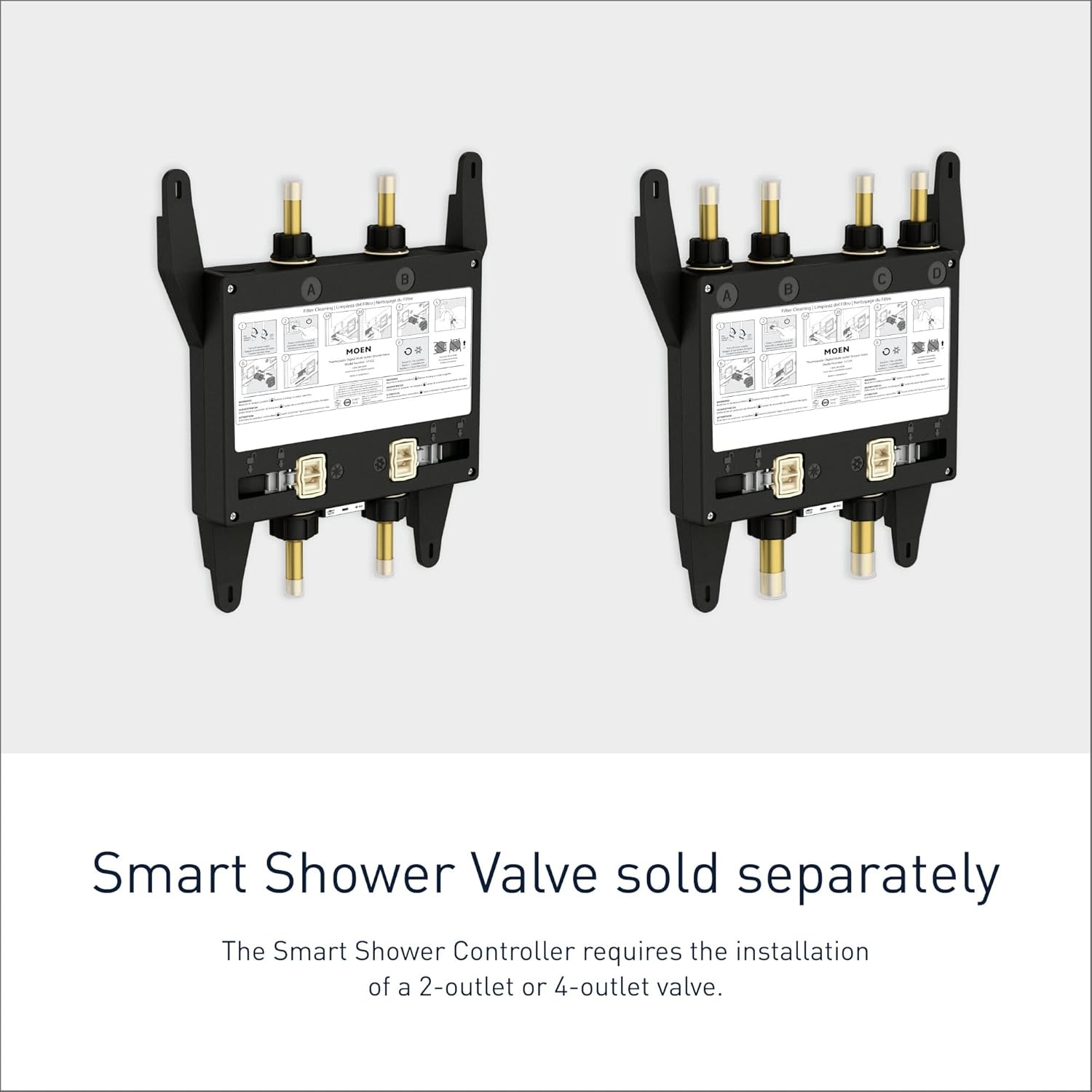image:imageMoen Smart Water 2Outlet Digital Thermostatic Shower Valve Kit with Standard 12 Connections S3102Matte Black