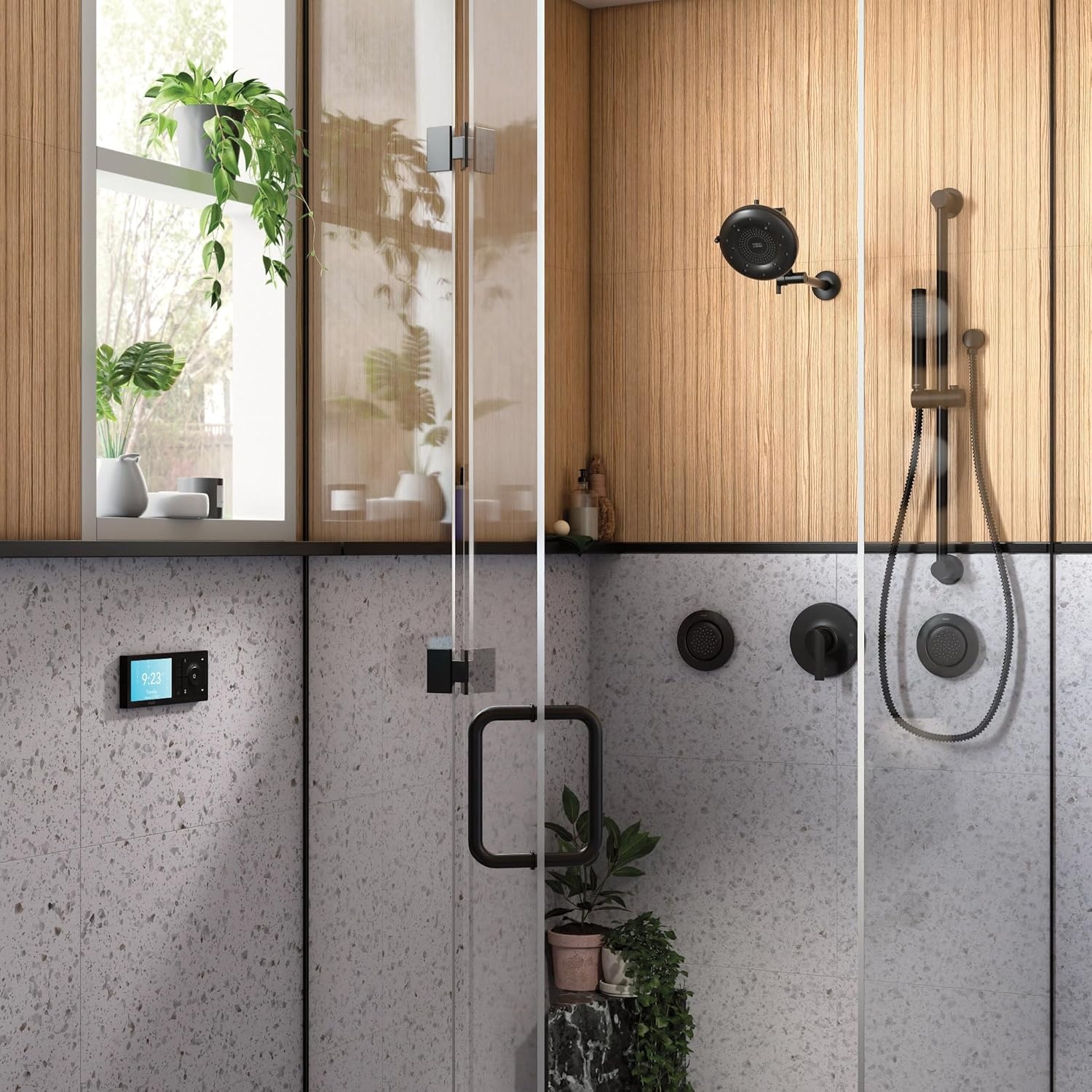 image:imageMoen Smart Water 2Outlet Digital Thermostatic Shower Valve Kit with Standard 12 Connections S3102Matte Black