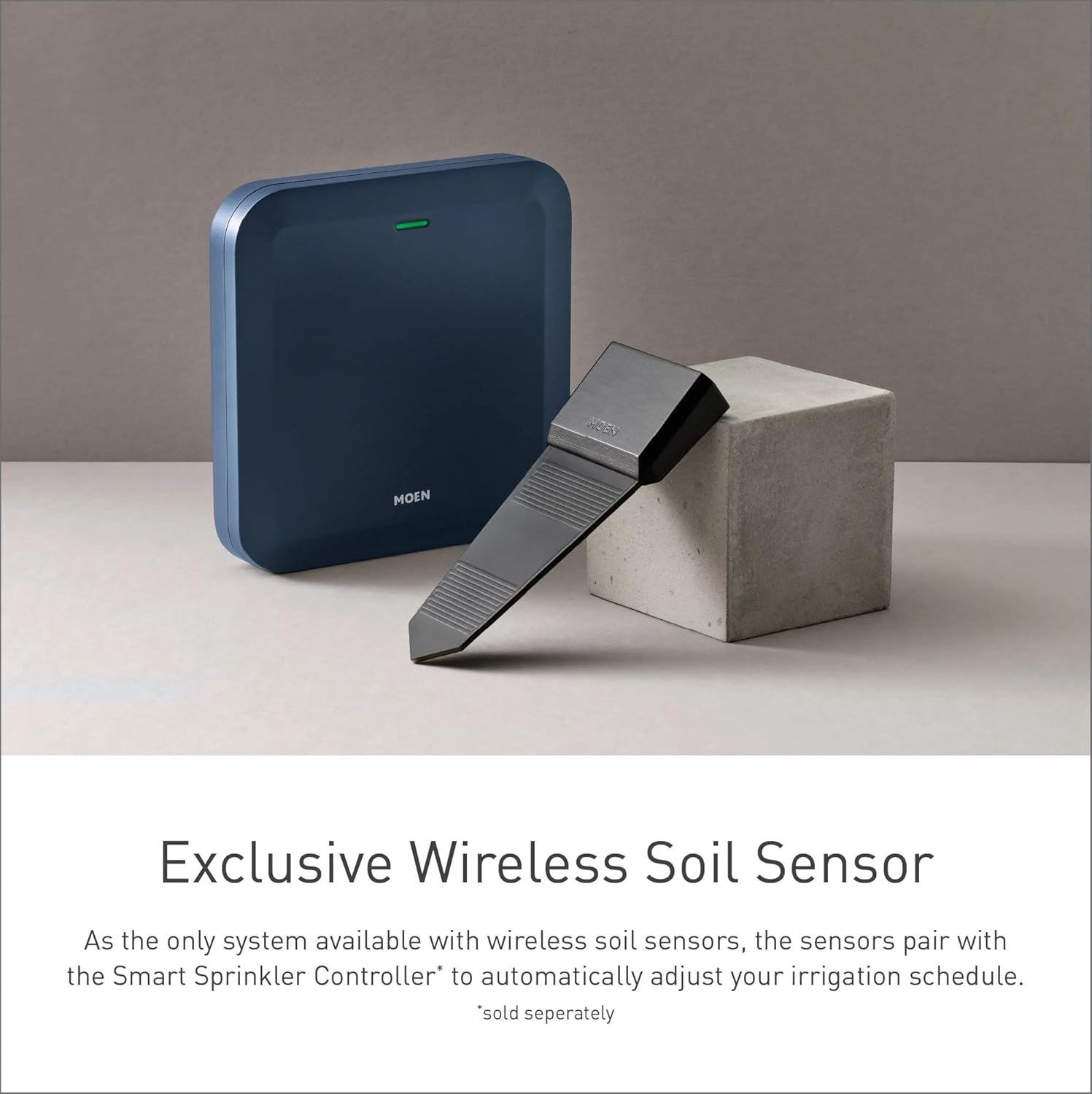 image:imageMoen Smart Wireless Soil Sensor Automatic Moisture Meter Measurement for Lawn Plant Water Meter for Exterior Enclosures WISNS002G1USABlack
