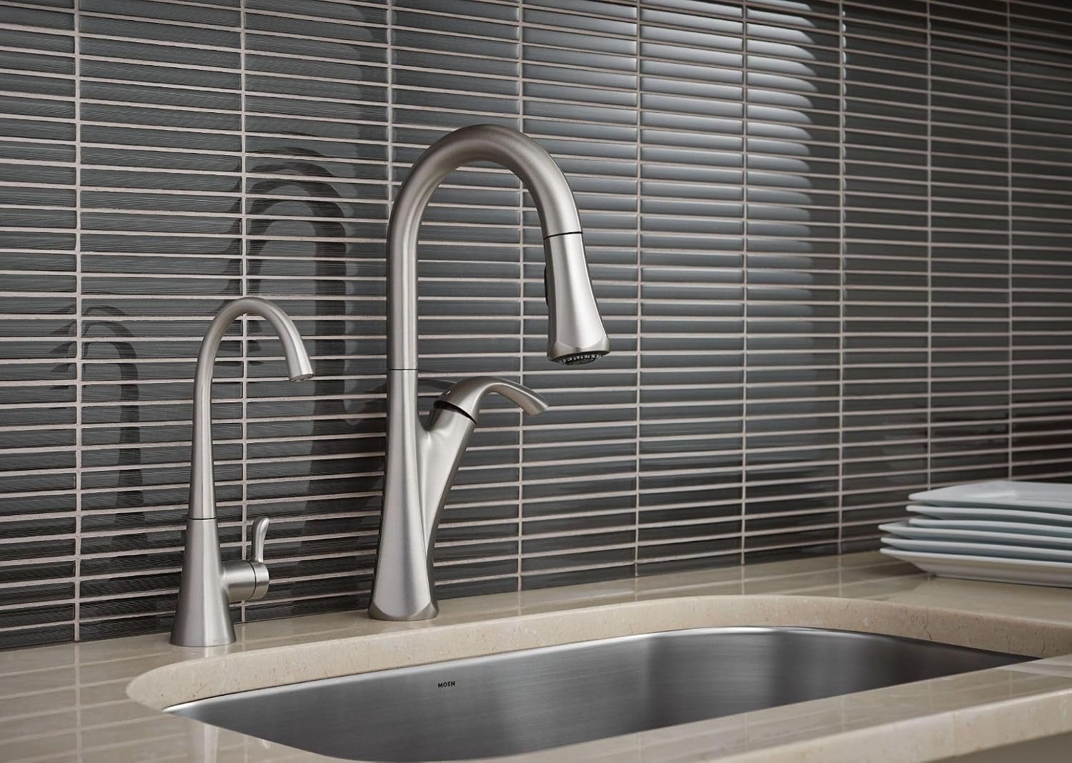 image:imageMoen Spot Resist Stainless Sip Transitional Cold Water Kitchen Beverage Faucet with Optional Filtration System S5520SRS