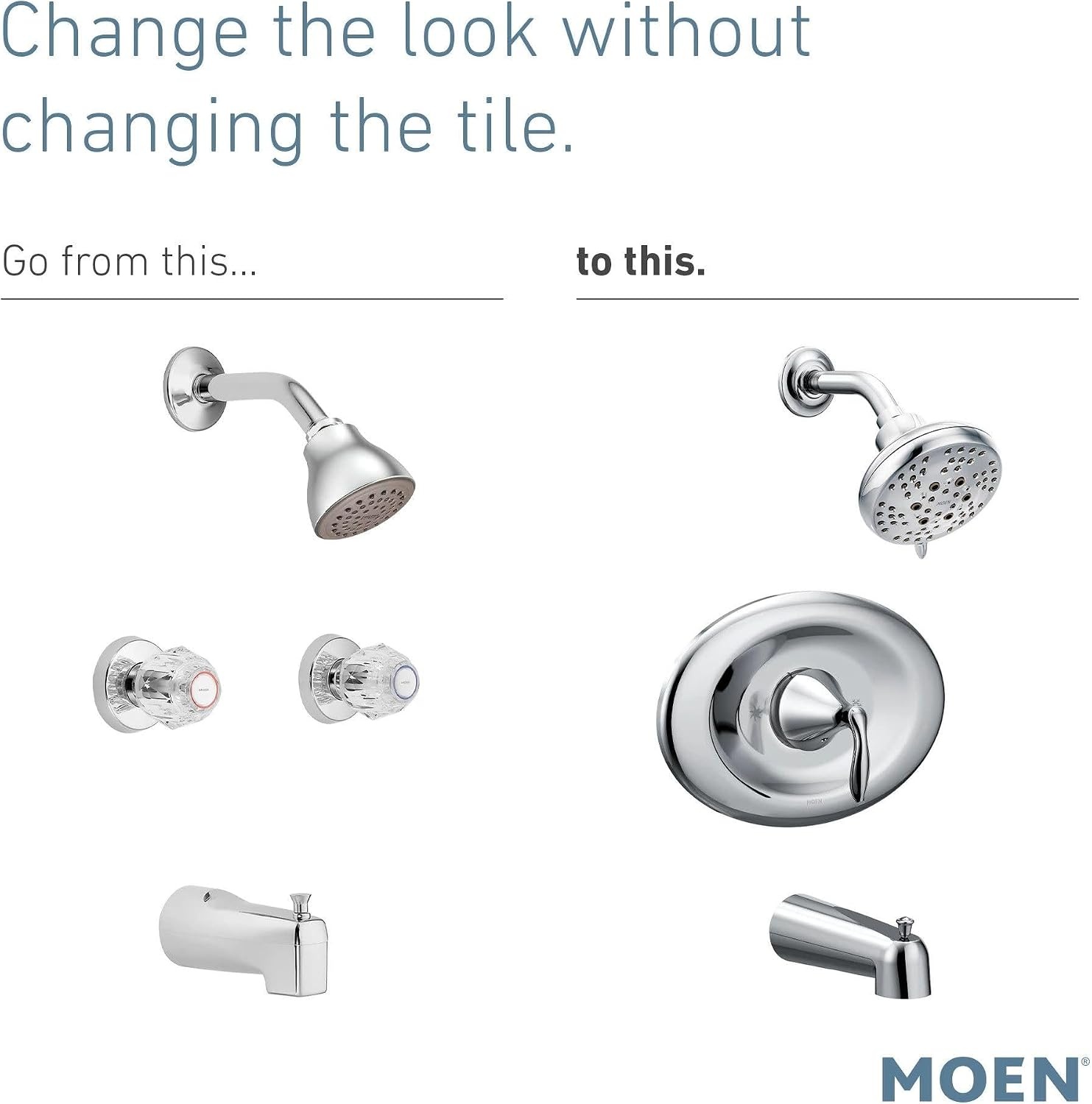 image:imageMoen T2137EP Eva PosiTemp EcoPerformance Tub and Shower Trim Kit Valve Required ChromeOil Rubbed Bronze